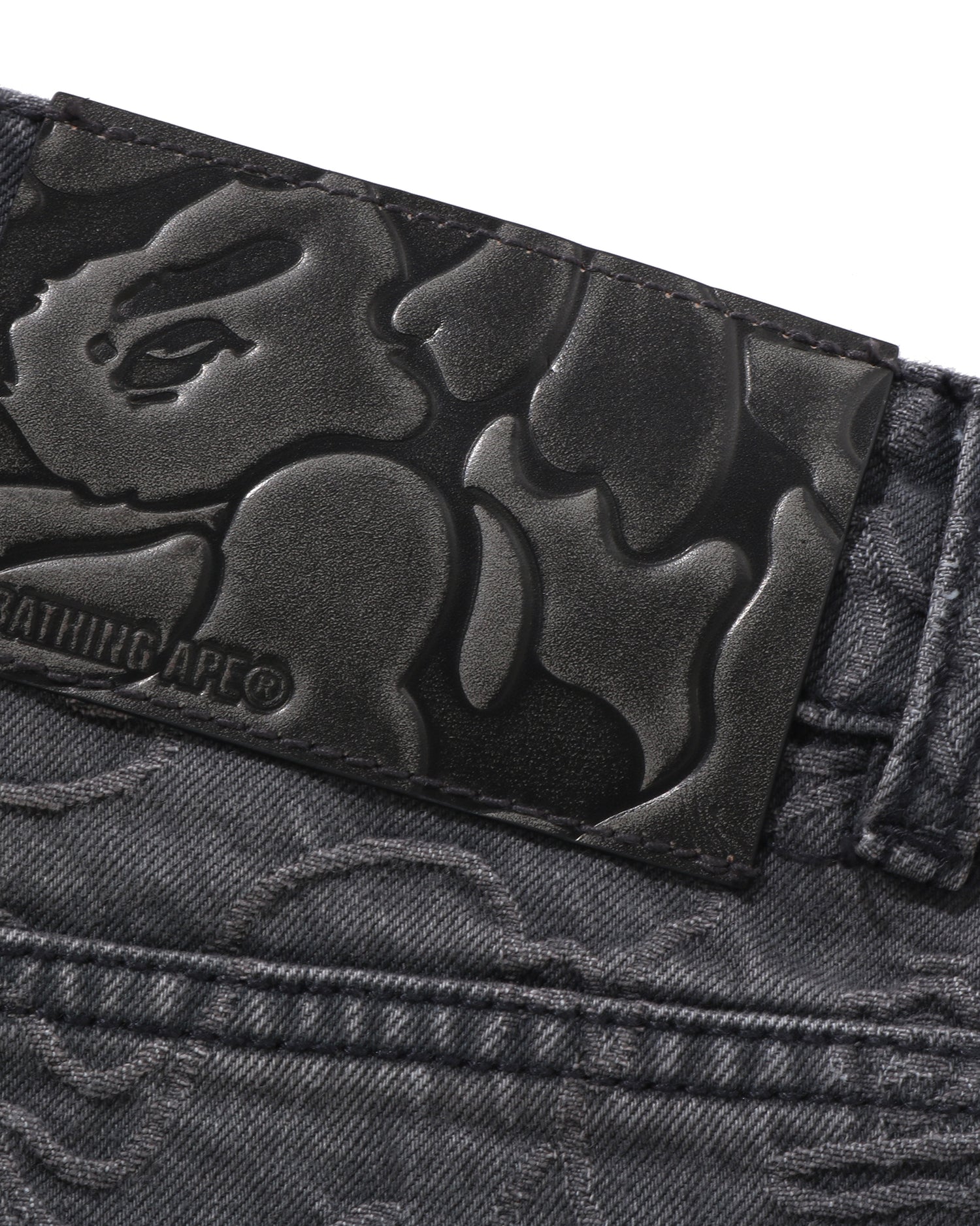 A BATHING APE® Line Camo Jacquard One Point Relaxed Fit 13oz Denim