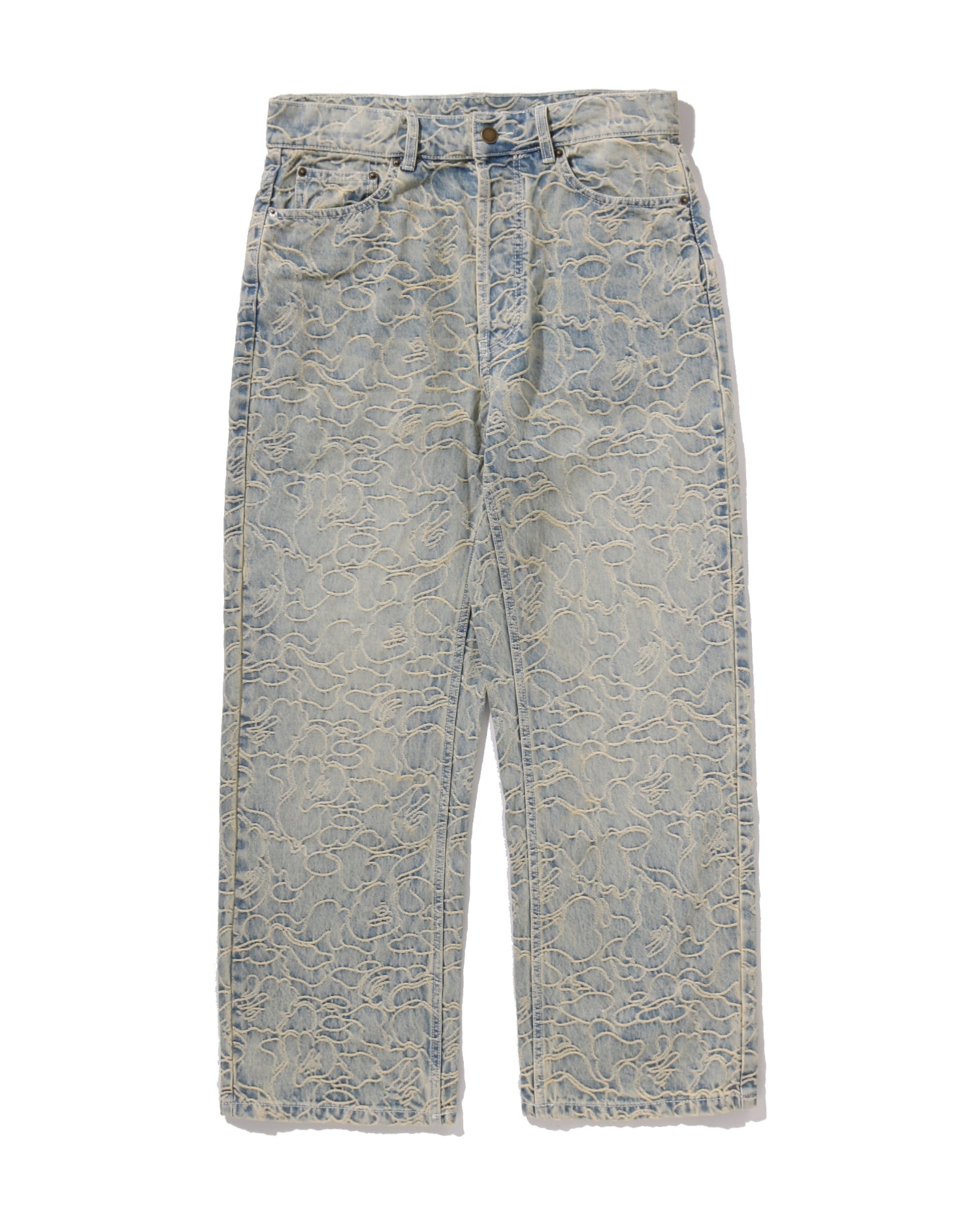 A BATHING APE® Line Camo Jacquard One Point Relaxed Fit 13oz Denim