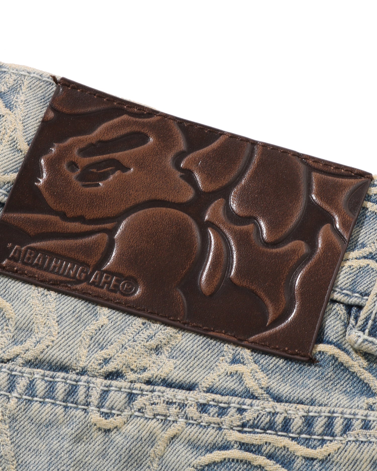 A BATHING APE® Line Camo Jacquard One Point Relaxed Fit 13oz Denim