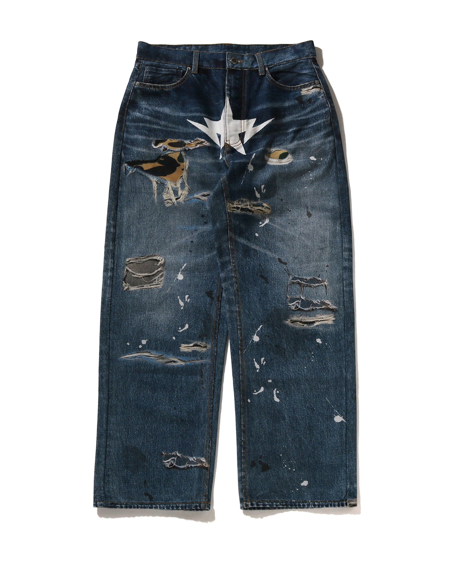 A BATHING APE® Fake Print BAPE STA Denim Pants | Bape official