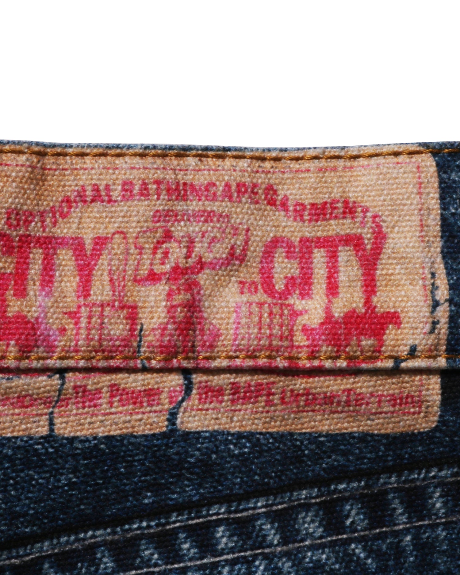 A BATHING APE® Fake Print BAPE STA Denim Pants | Bape official