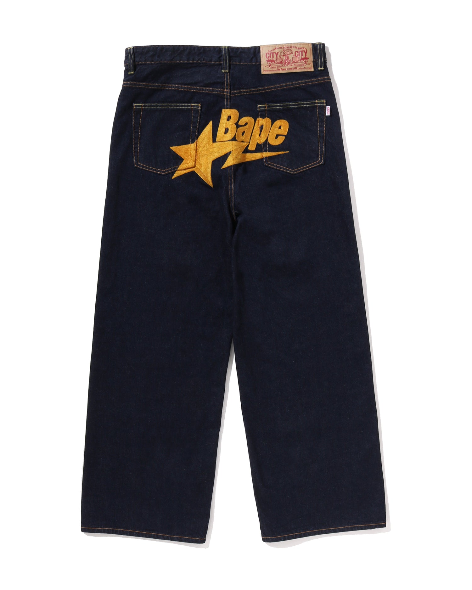 A BATHING APE® BAPE STA Embroidery Baggy Denim Pants | Bape
