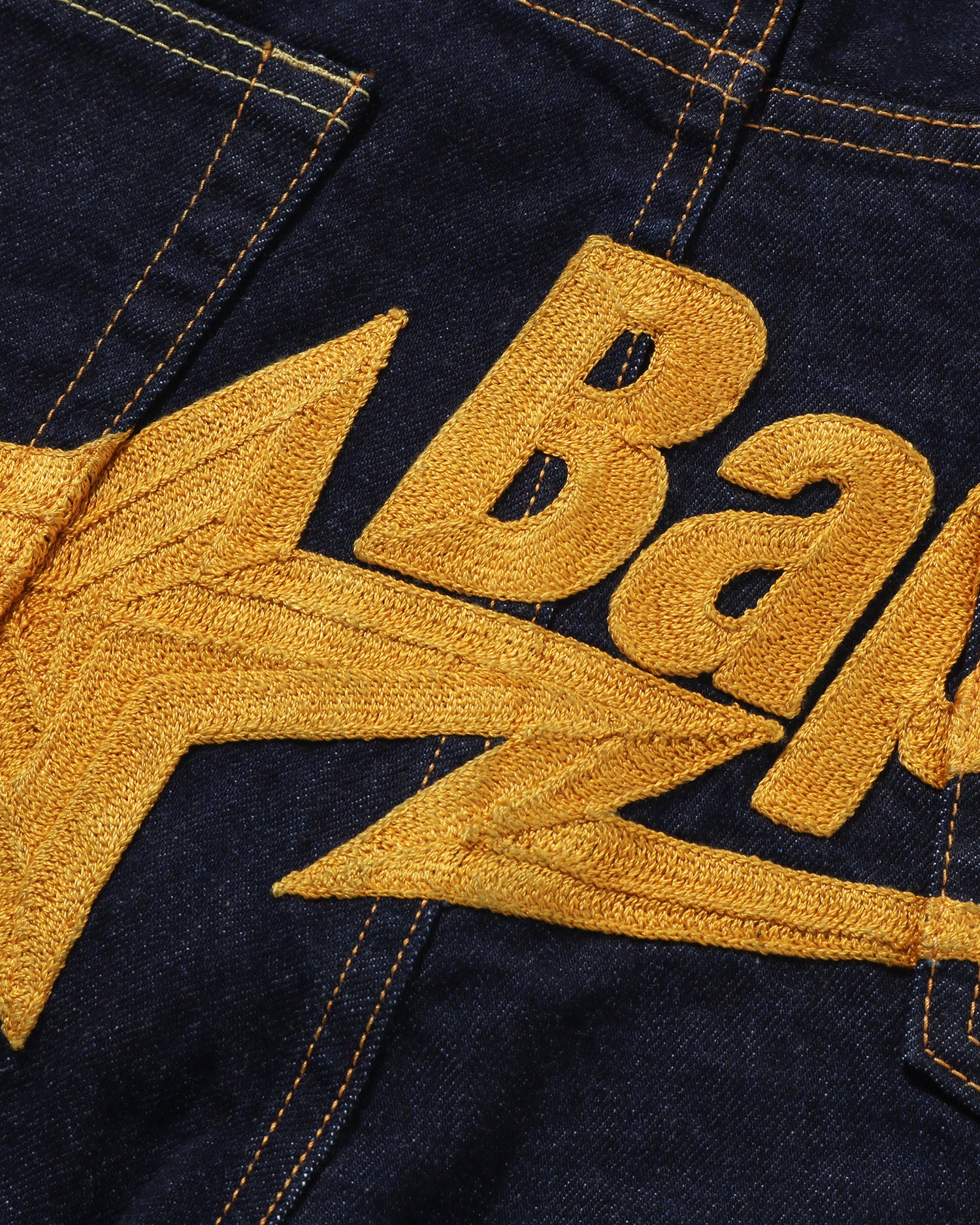 A BATHING APE® BAPE STA Embroidery Baggy Denim Pants | Bape