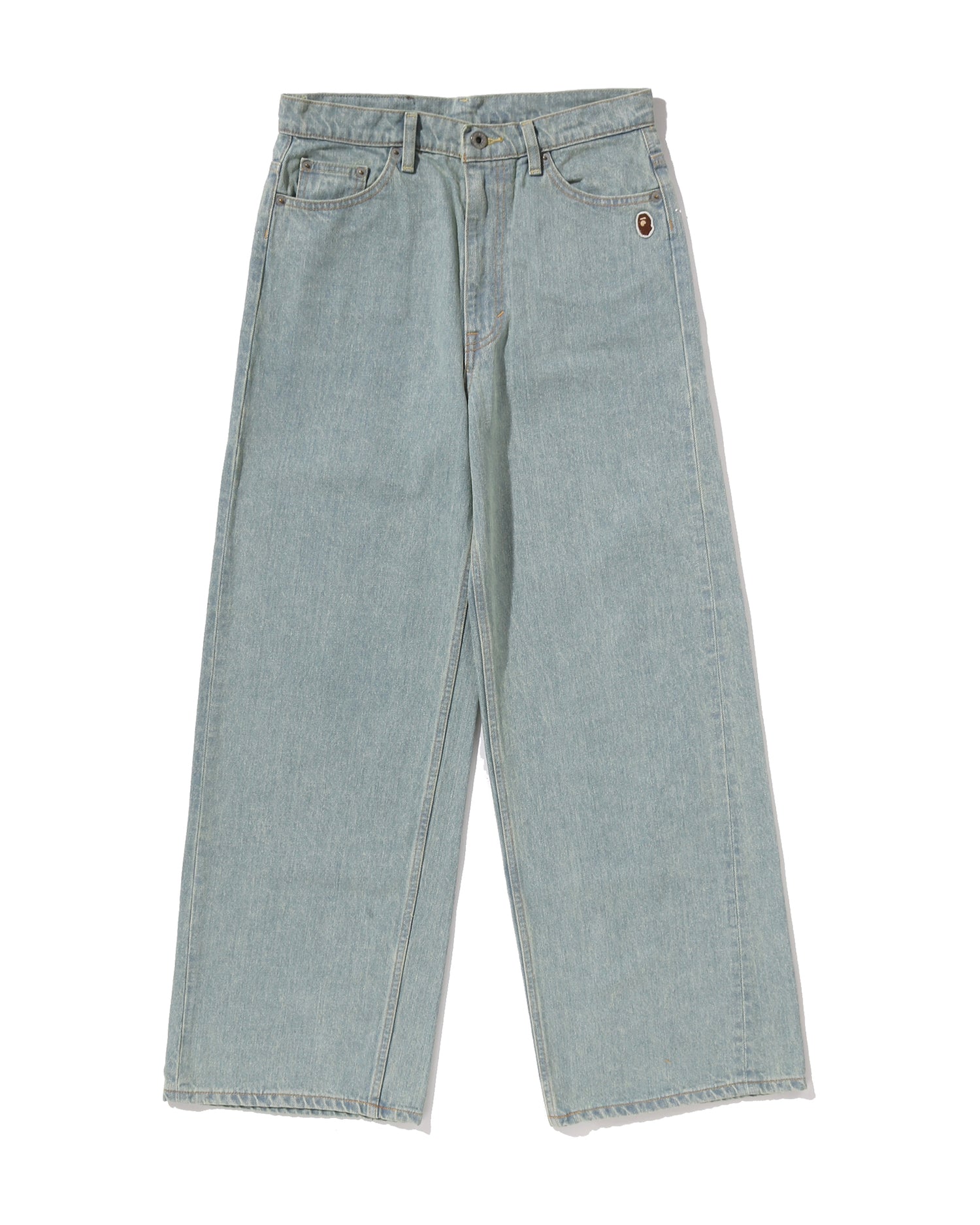 A BATHING APE® Crystal Stone BAPE STA Logo Baggy Denim Pants