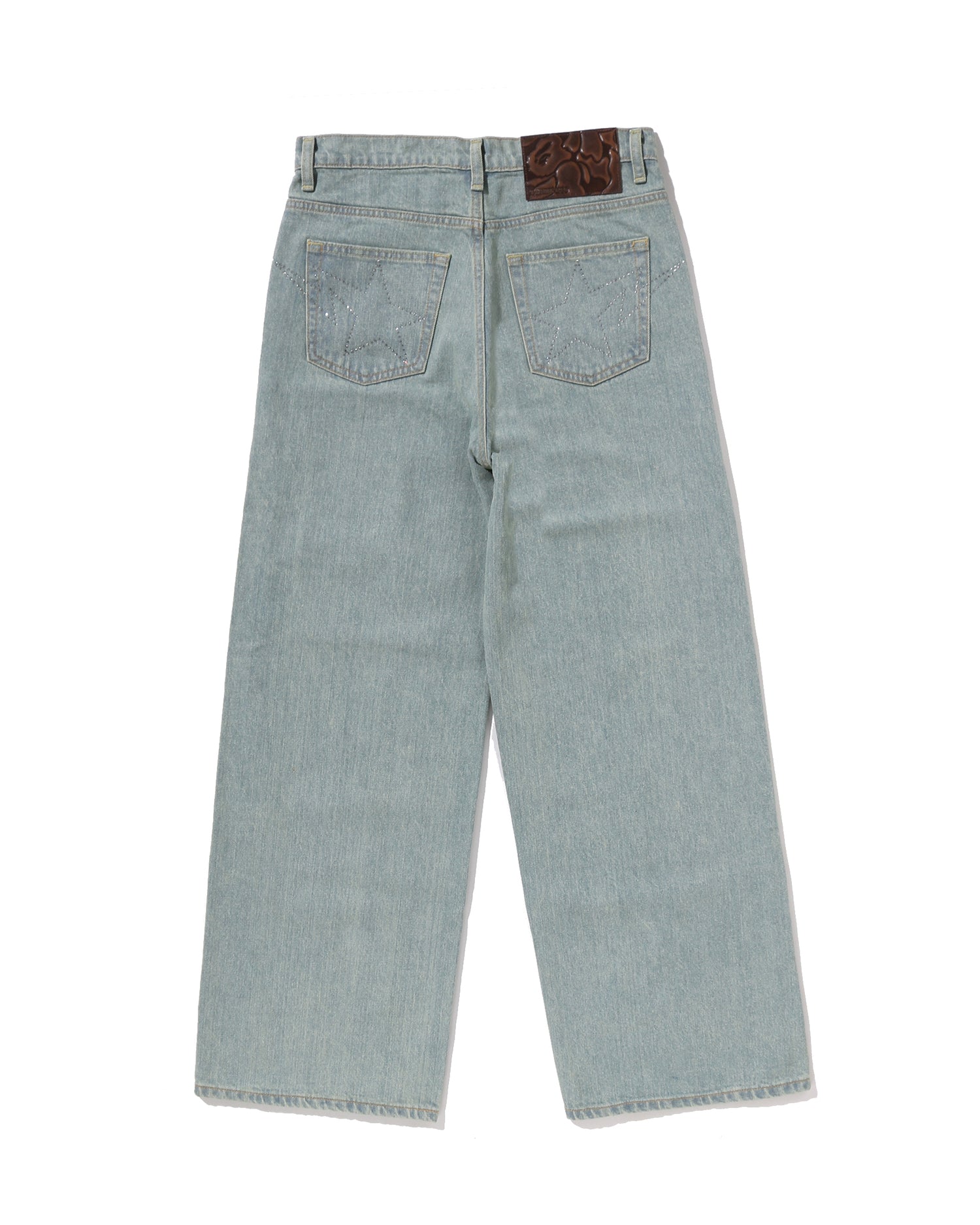 A BATHING APE® Crystal Stone BAPE STA Logo Baggy Denim Pants