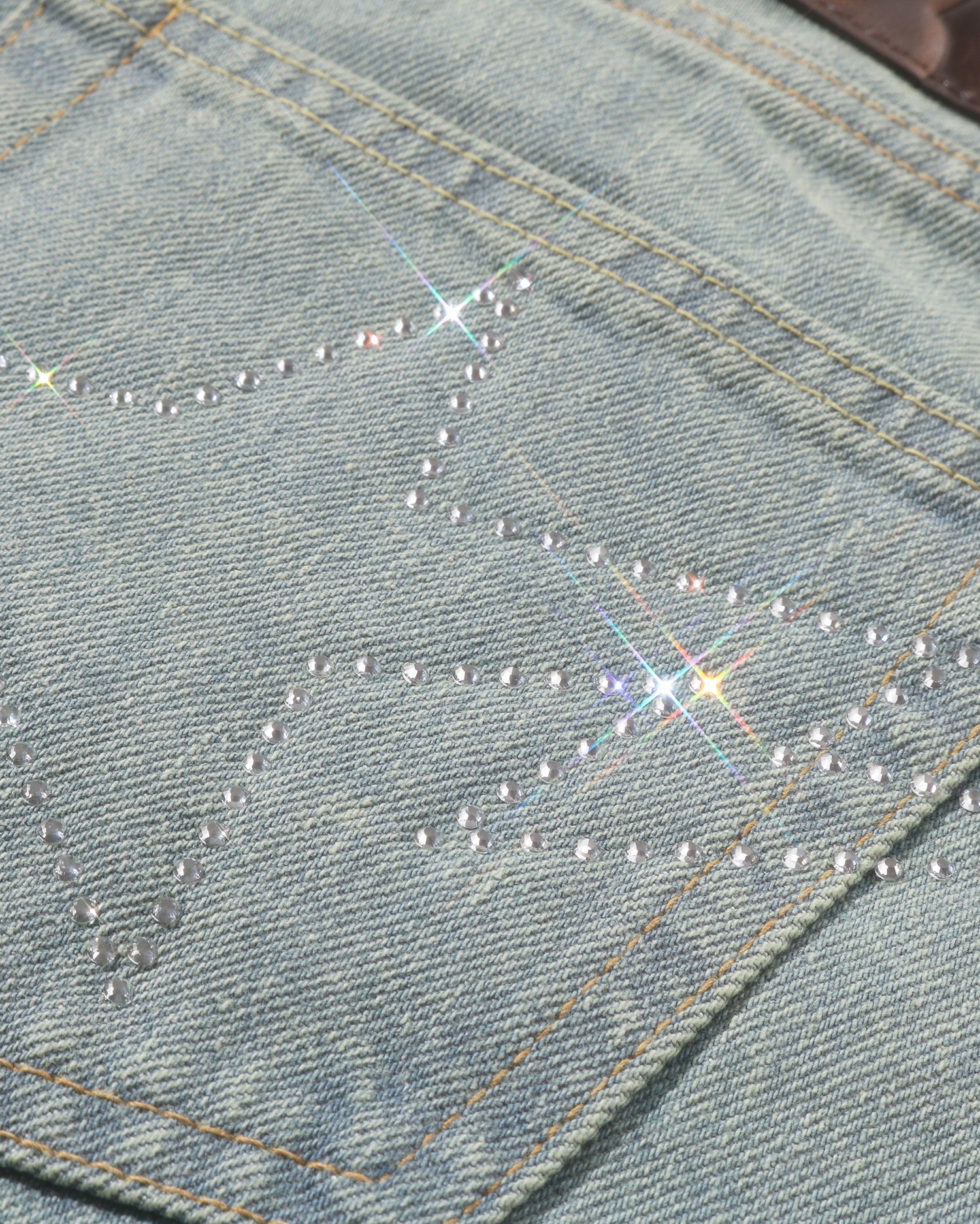 A BATHING APE® Crystal Stone BAPE STA Logo Baggy Denim Pants