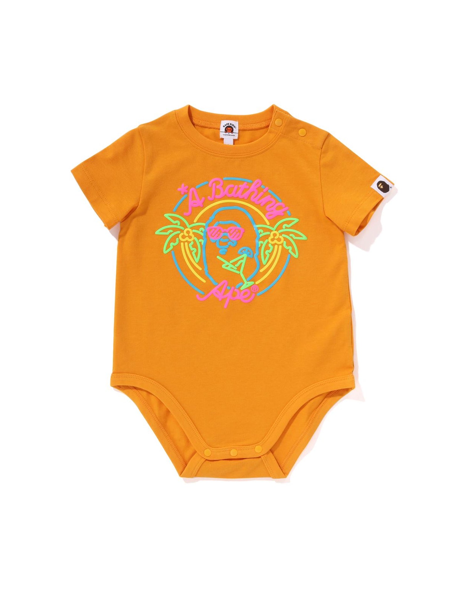 A BATHING APE® Babies Neon Ape Head Bodysuit | Bape official