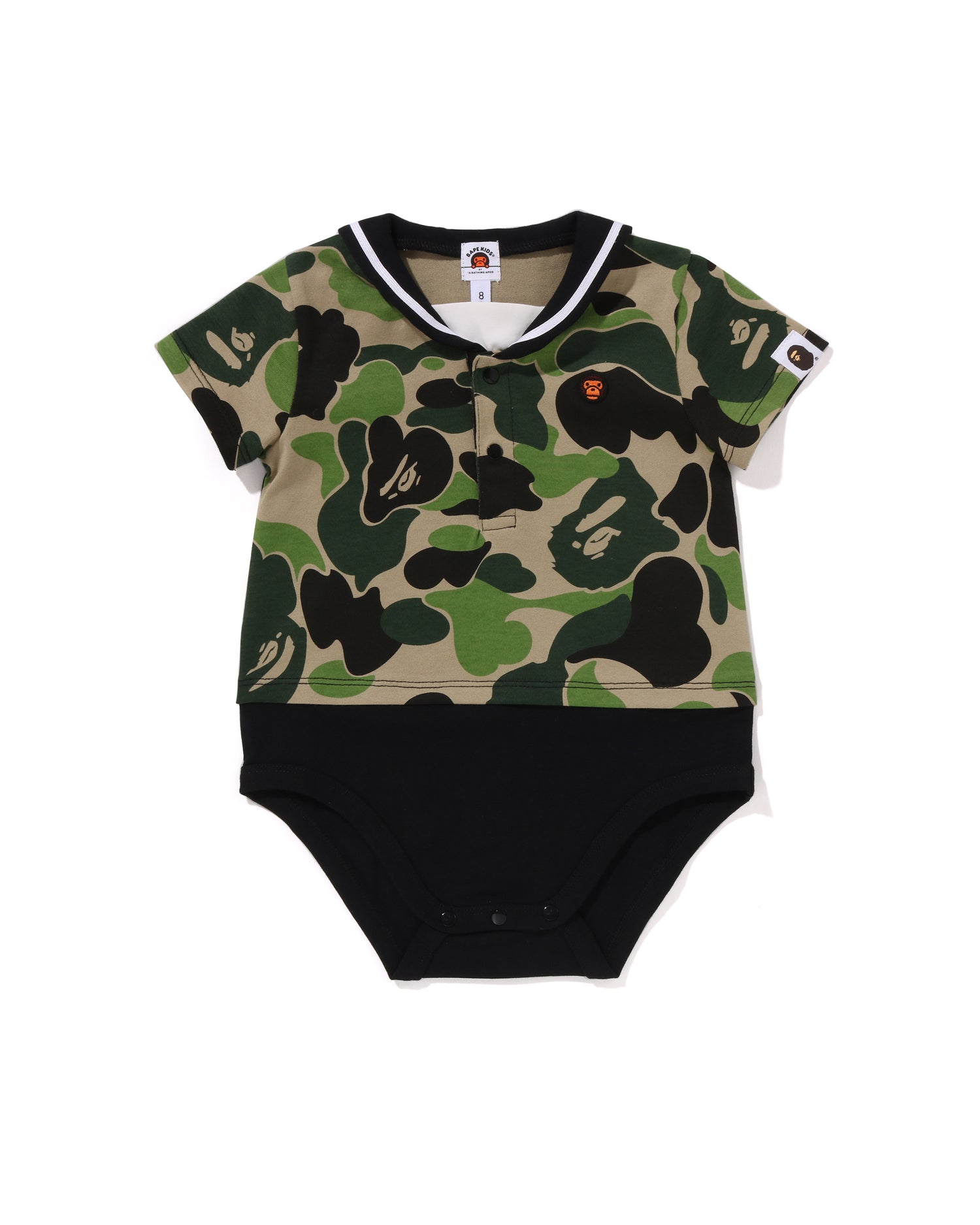 A BATHING APE® Babies Abc Camo Baby Milo Sailor Collar