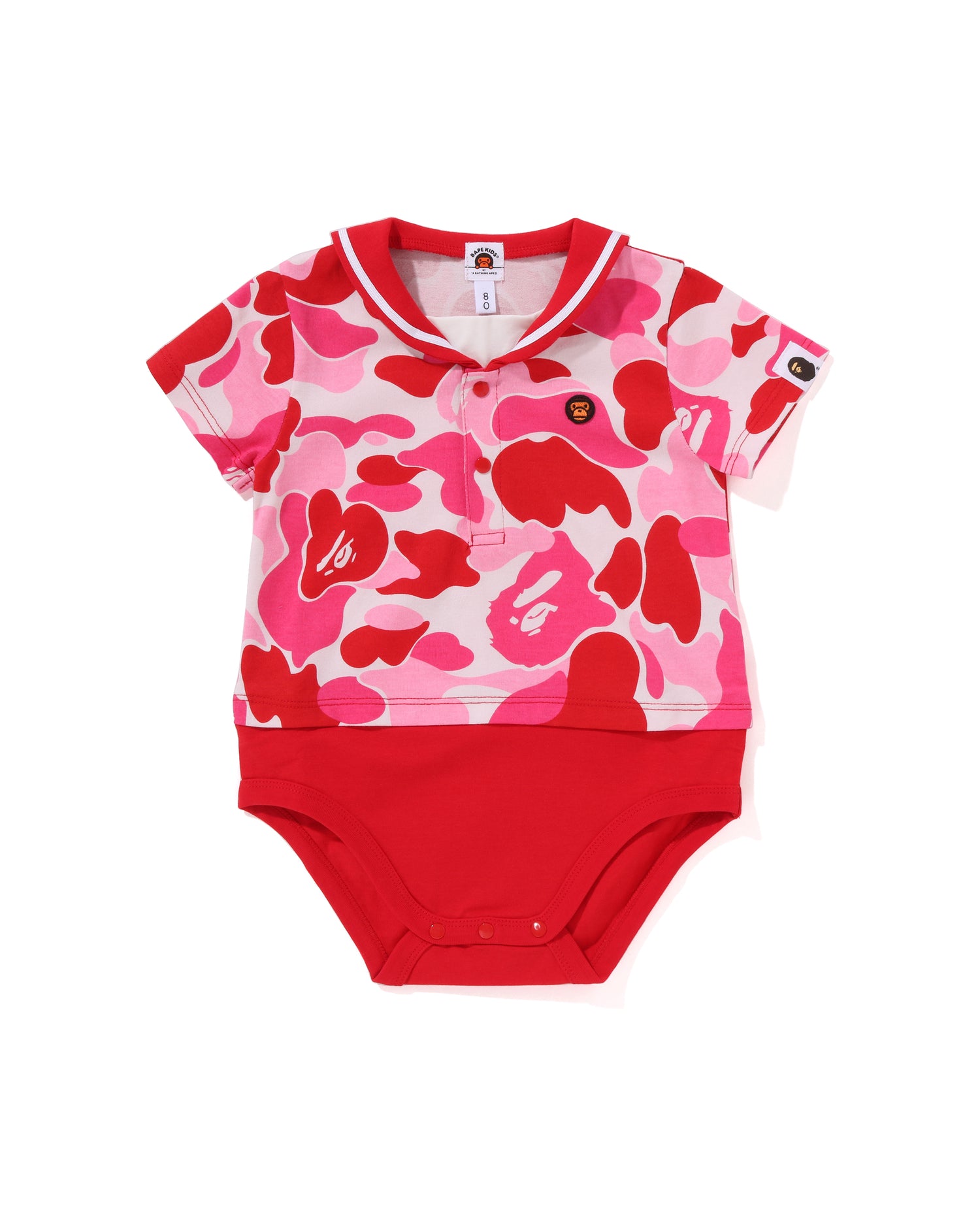 A BATHING APE® Babies Abc Camo Baby Milo Sailor Collar