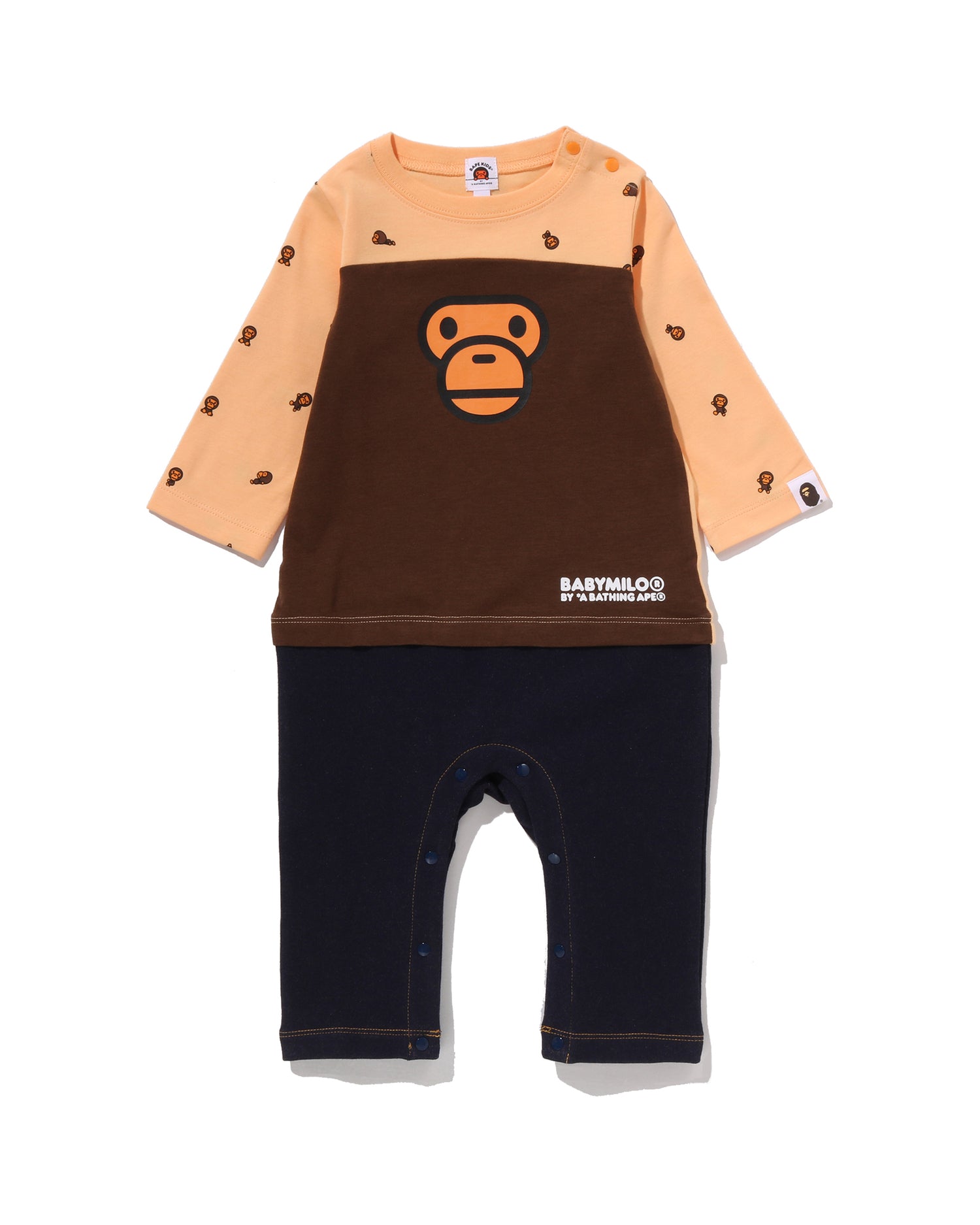 A BATHING APE BABY MILO ロンパース セット A BATHING APE® Babies Baby Milo Monogram Face Friends Rompers