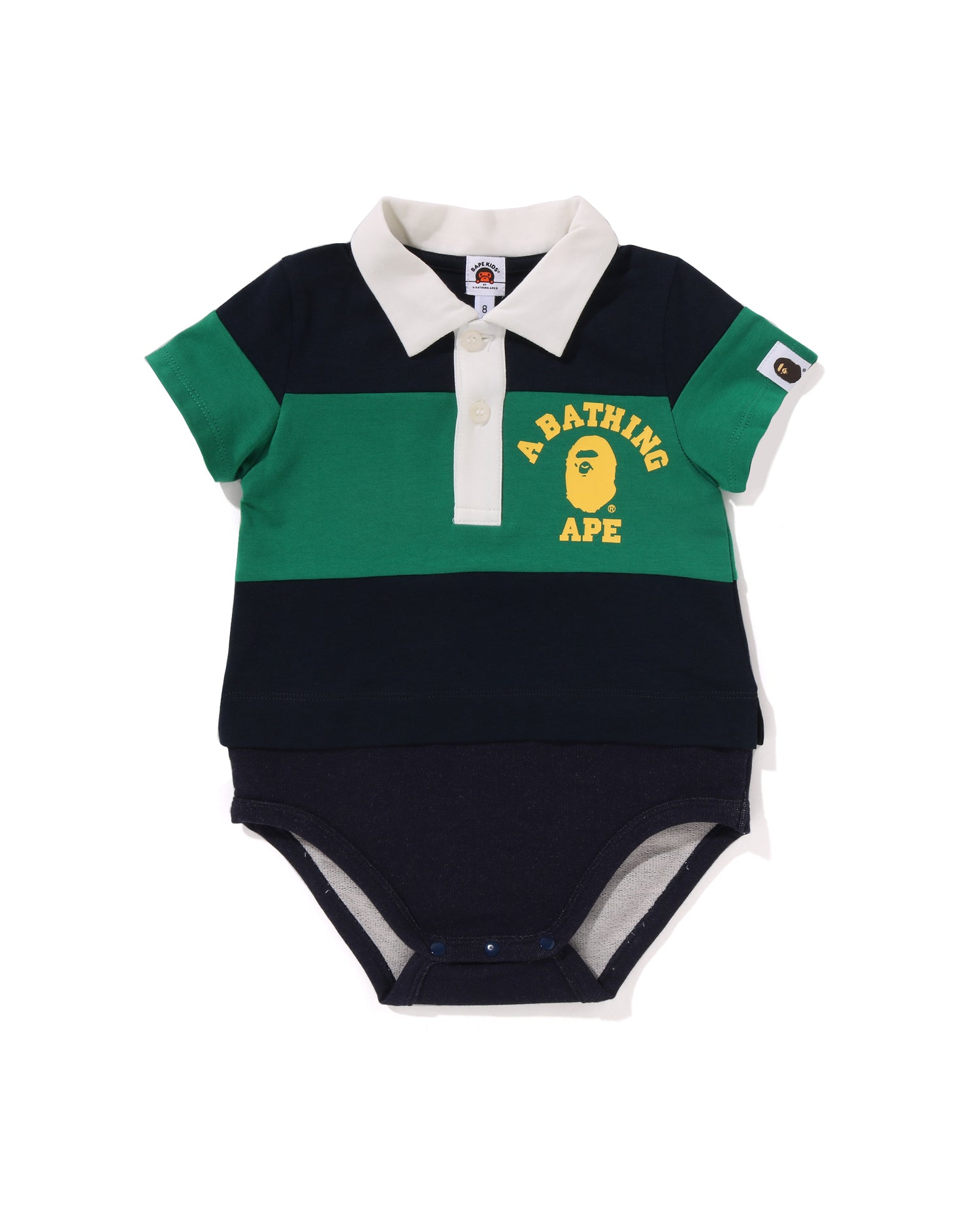 A BATHING APE® Babies Panel Stripe Polo Shirt Layered