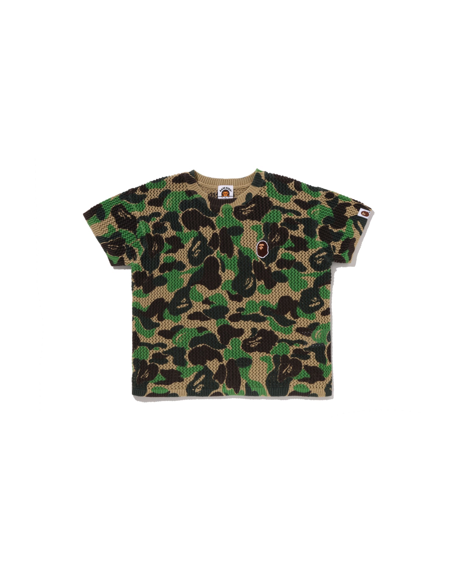A BATHING APE® Kids Abc Camo Crochet Knit Relaxed Fit Sweater