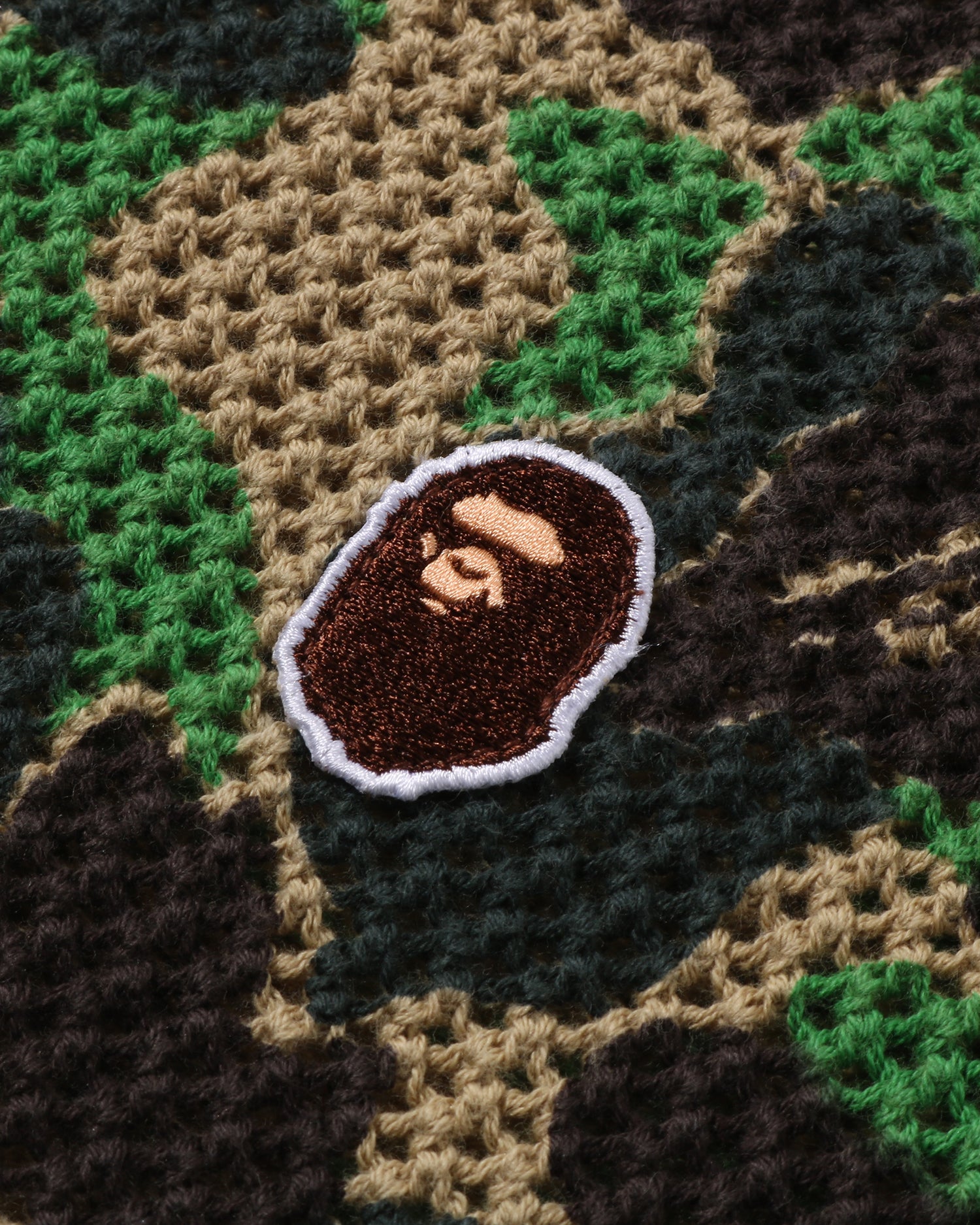 A BATHING APE® Kids Abc Camo Crochet Knit Relaxed Fit Sweater