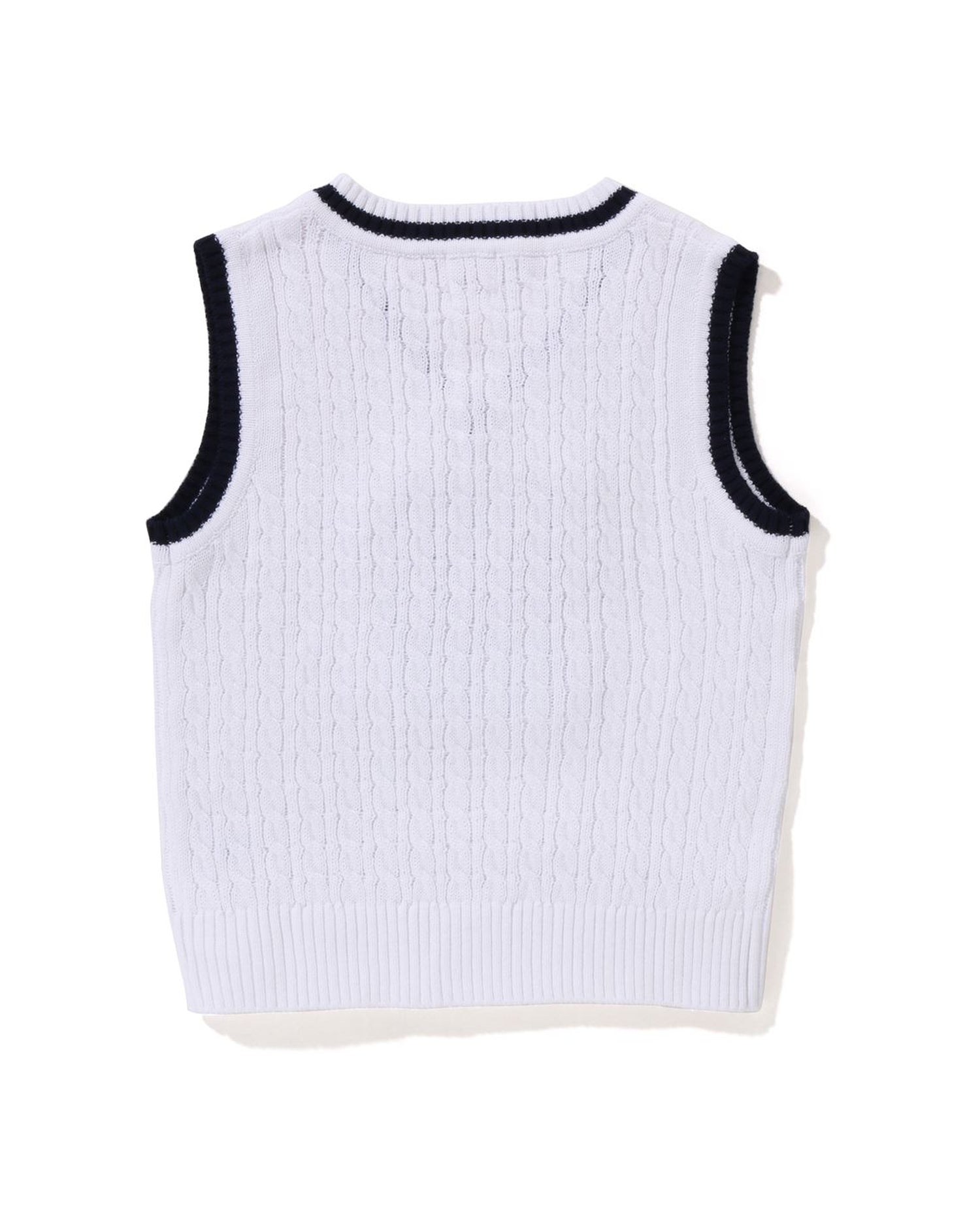 A BATHING APE® Kids Ape Head B Patch Cable Knit Vest | Bape