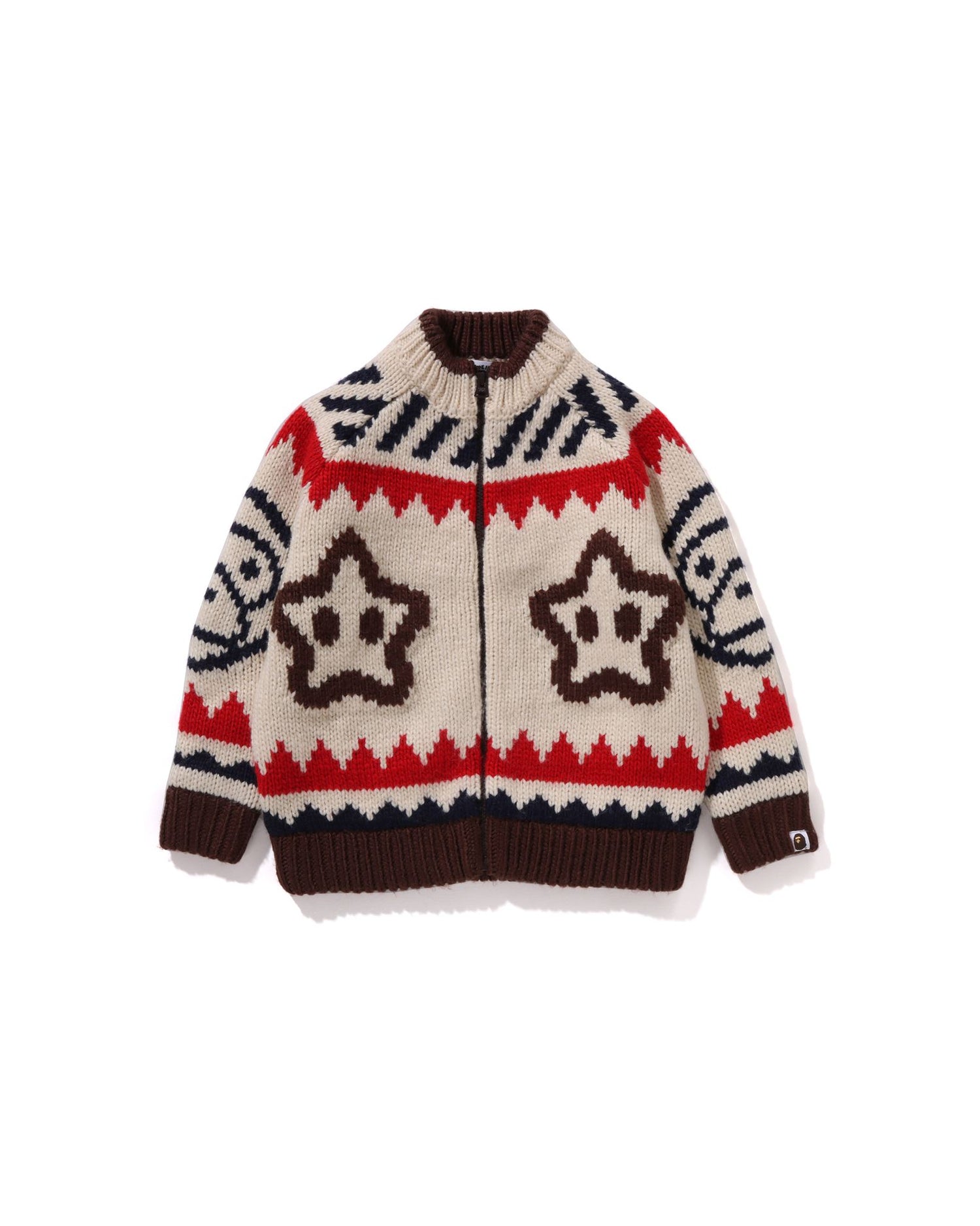 A BATHING APE® Kids Baby Milo Wool Mix Cowichan Cardigan A BATHING APE® Kids Baby Milo Wool Mix Cowichan Cardigan