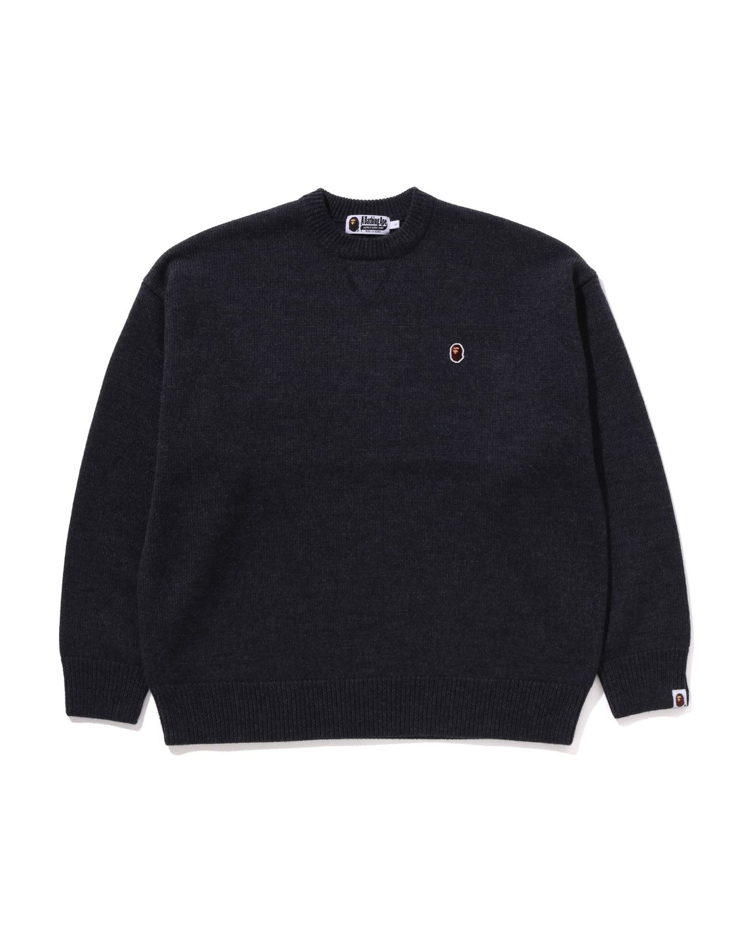 A BATHING APE ブラック スウェット A BATHING APE® Bathing Ape Logo Relaxed Fit Crewneck