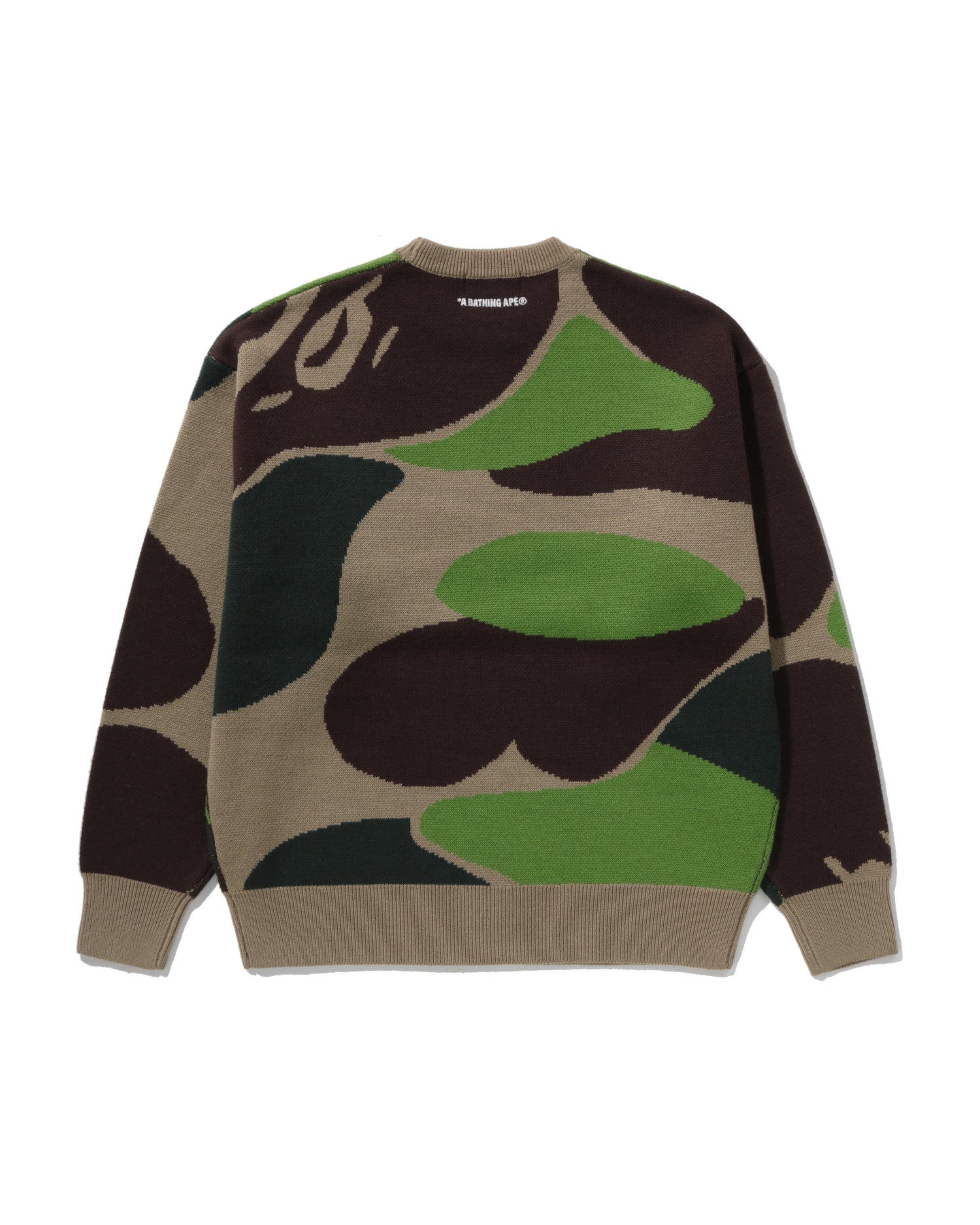 A BATHING APE® Mega Abc Camo Knit Crewneck Sweatshirt | Bape