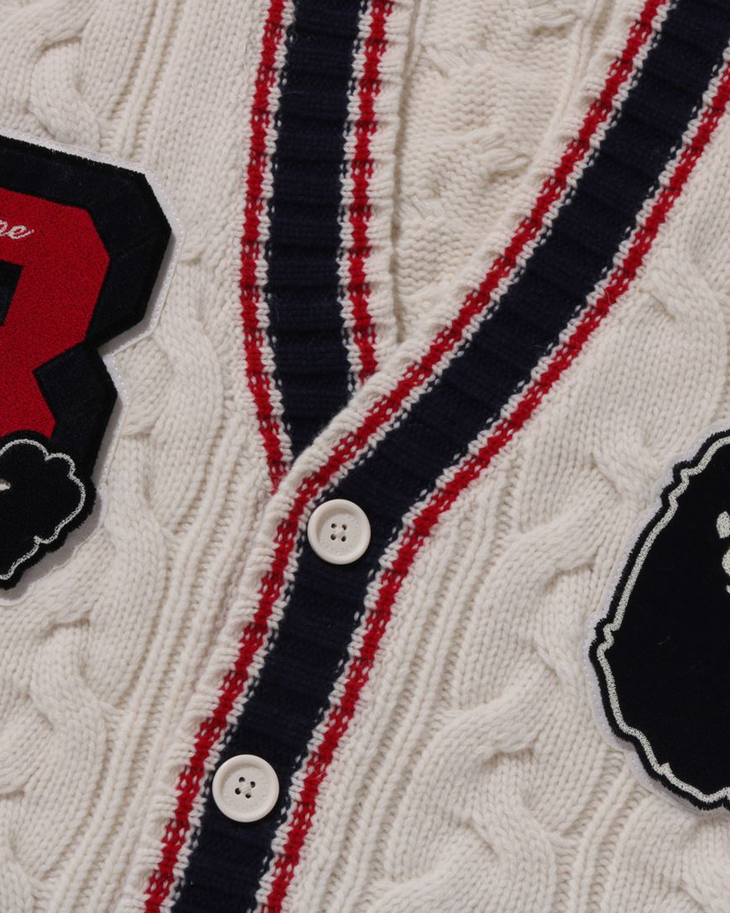 A BATHING APE® College Badges Knit Cardigan | Bape official