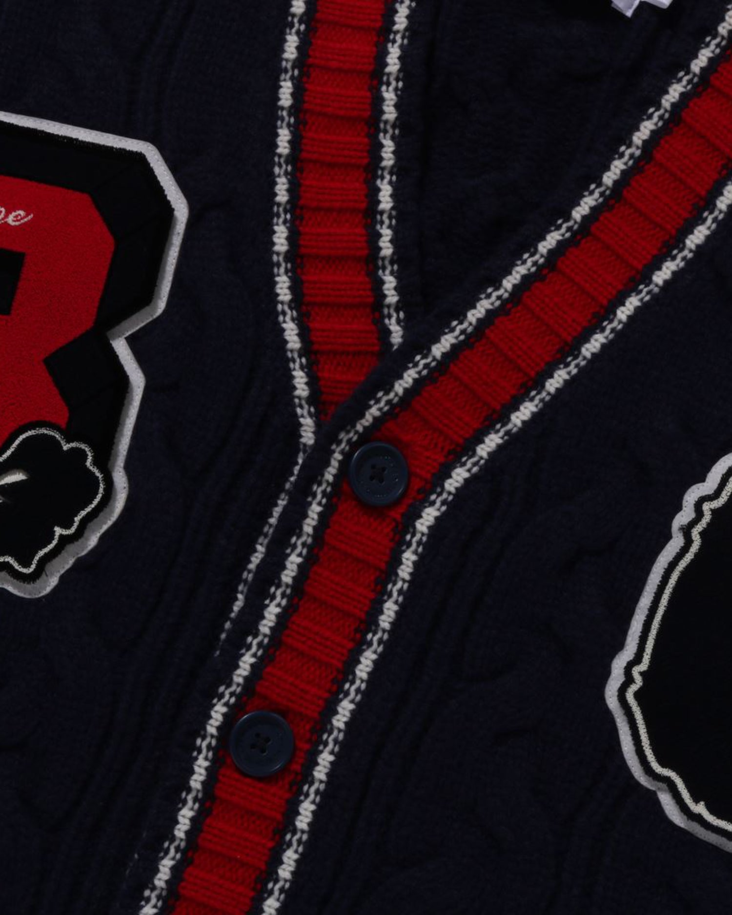 A BATHING APE® College Badges Knit Cardigan | Bape official