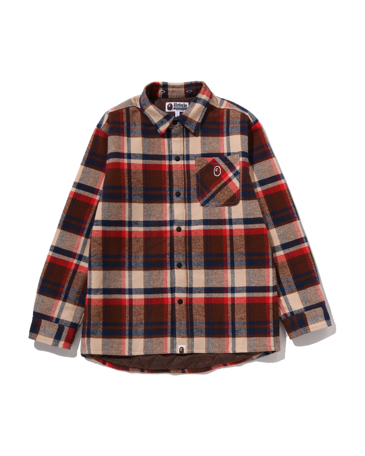 A BATHING APE® Kids BAPE Check Shark Hoodie Relaxed Fit Shirt