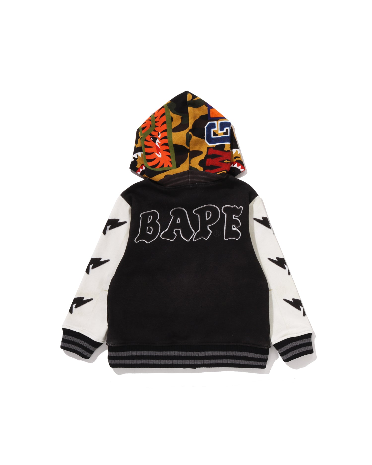 A BATHING APE® Kids 1st Camo Shark Hoodie Print Sweat Varsity