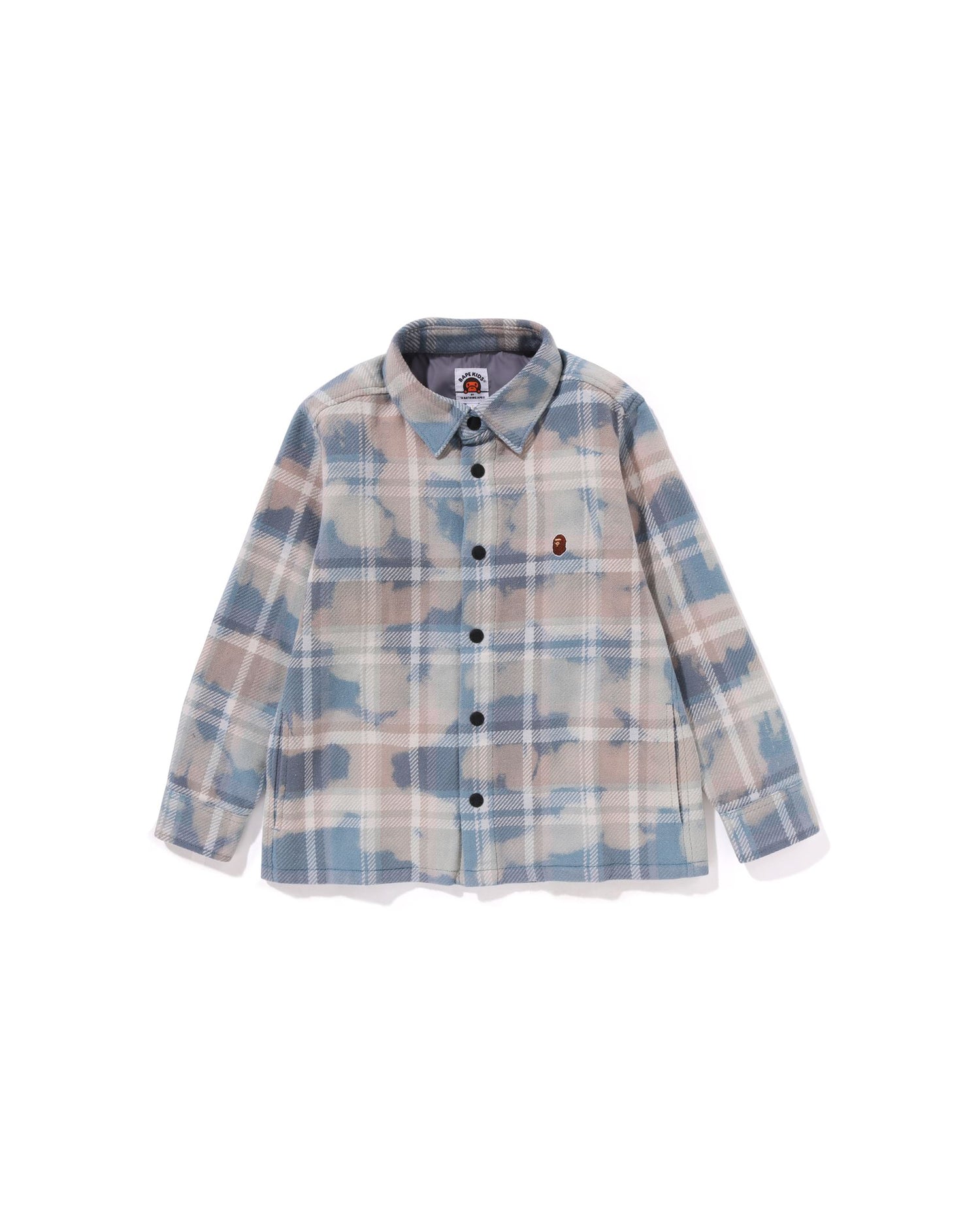 A BATHING APE® Kids Bleached BAPE Check Shirt Jacket | Bape