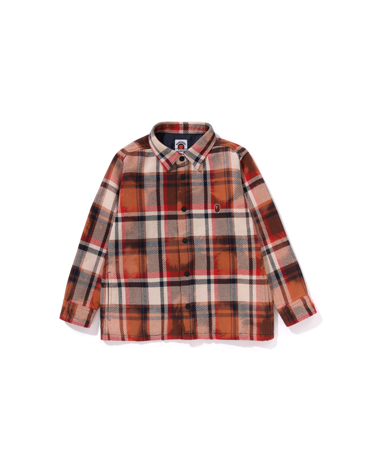 A BATHING APE■チェックジャケット■レディース■XXS A BATHING APE® Kids Bleached BAPE Check Shirt Jacket | Bape