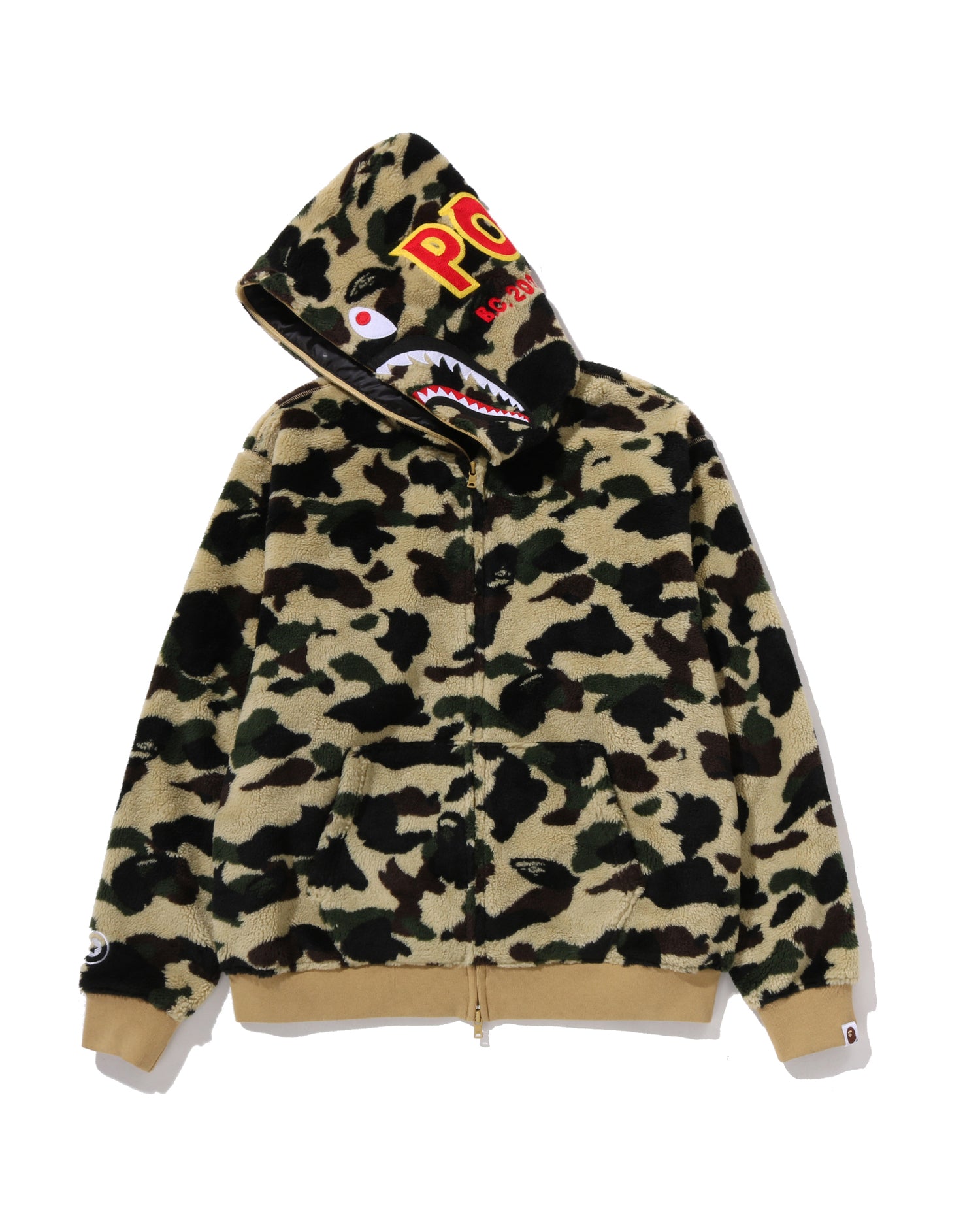 A BATHING APE® 1st Camo 2nd Shark Boa Hoodie Jacket | Bape
