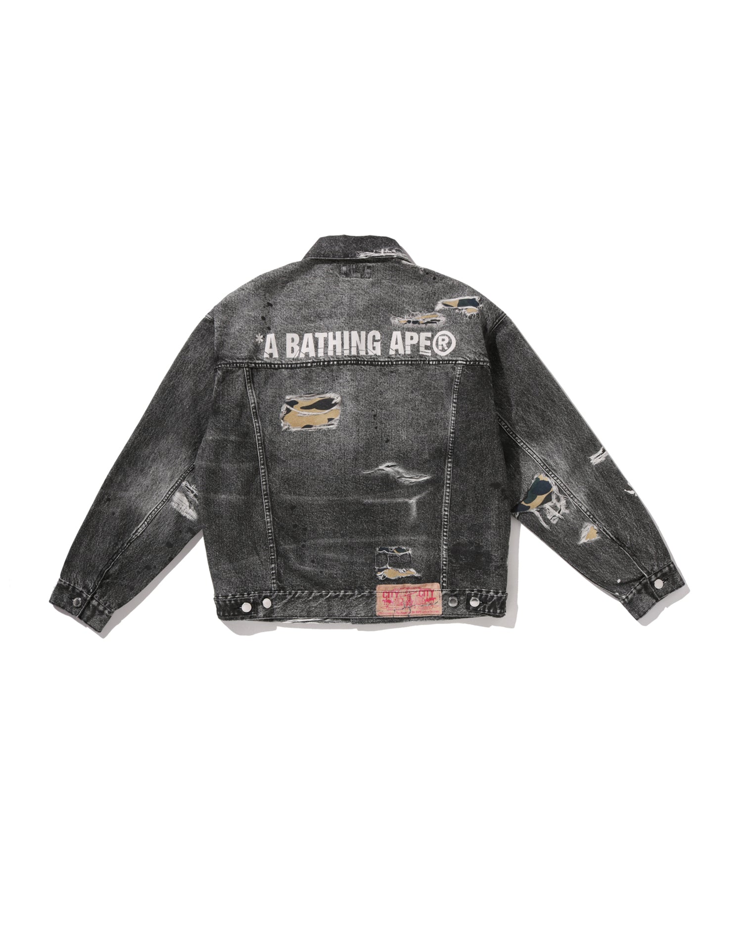 A BATHING APE® Fake Print Trucker Jacket | Bape official website