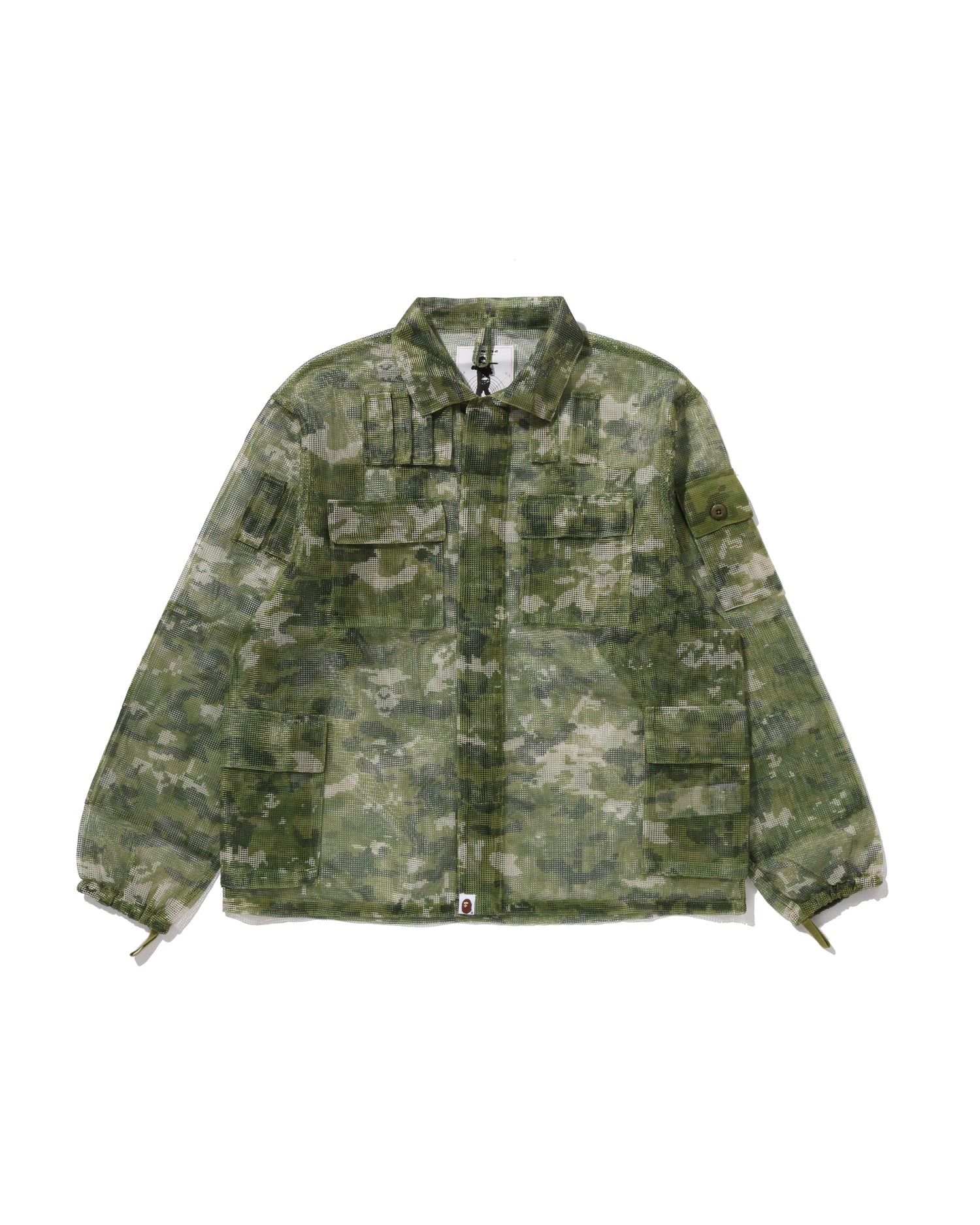 A BATHING APE® Multi Pixel Camo Mask Hooded Shirt Jacket | Bape