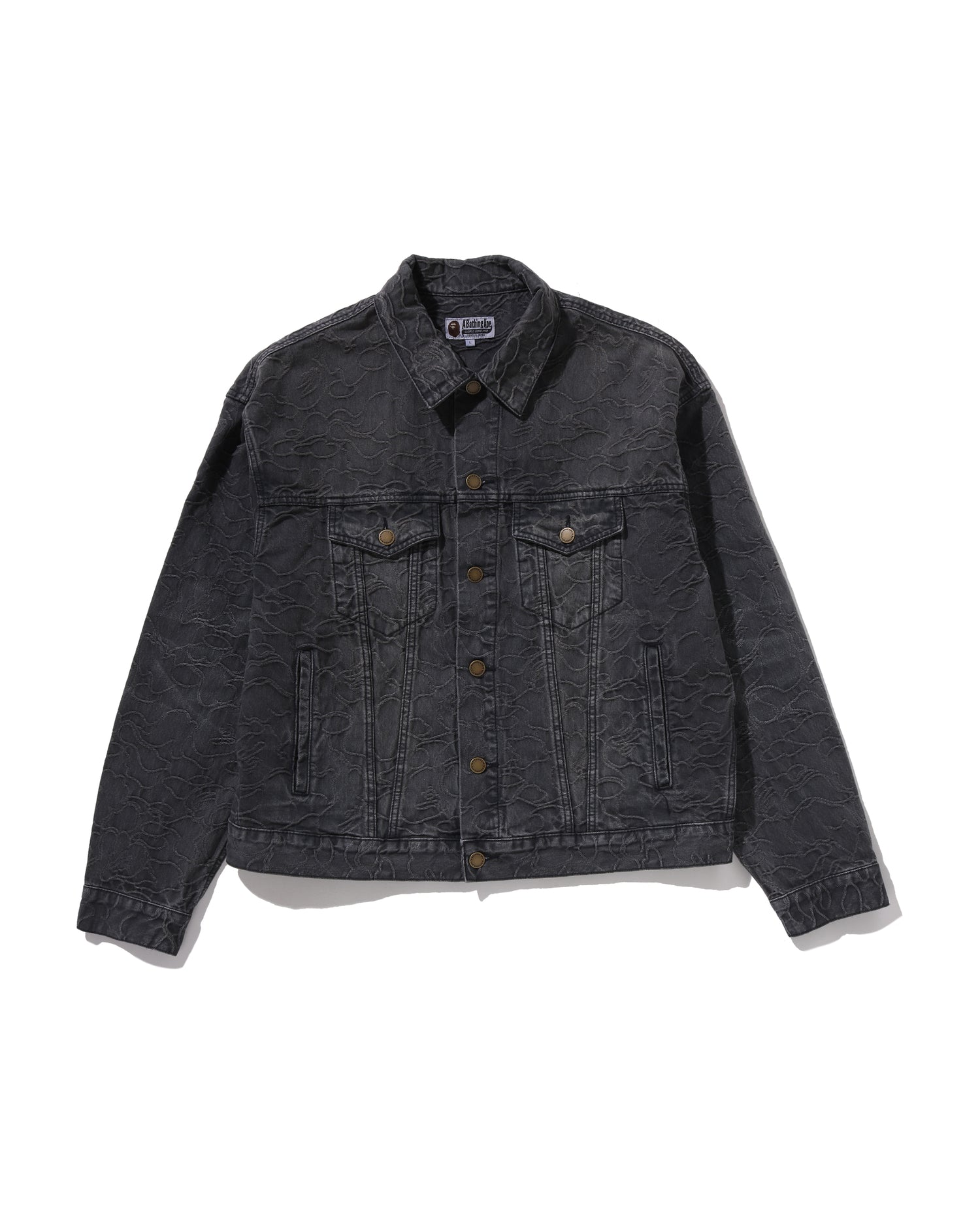 A BATHING APE® Line Camo Jacquard 13oz Denim Jacket | Bape