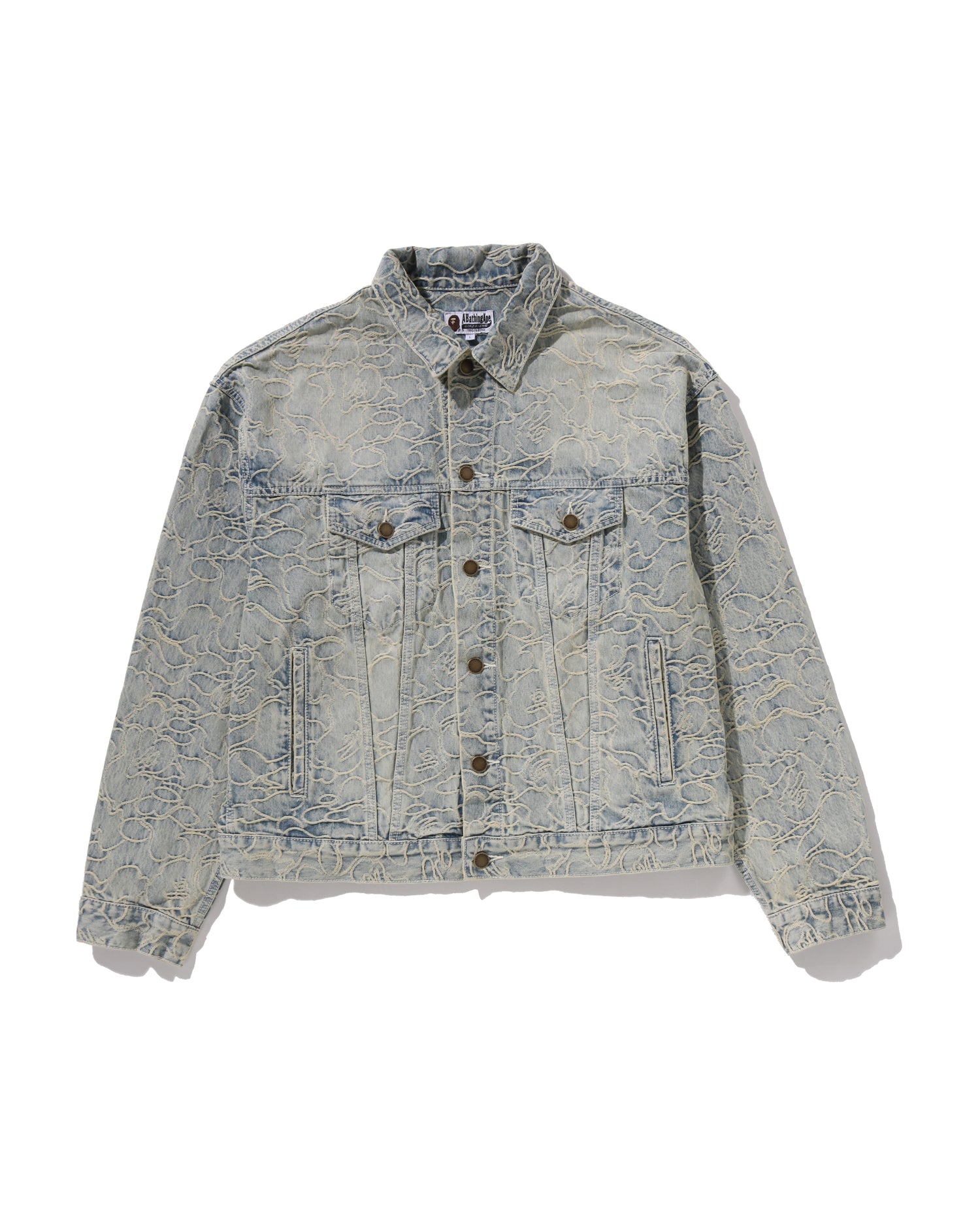 A BATHING APE® Line Camo Jacquard 13oz Denim Jacket | Bape