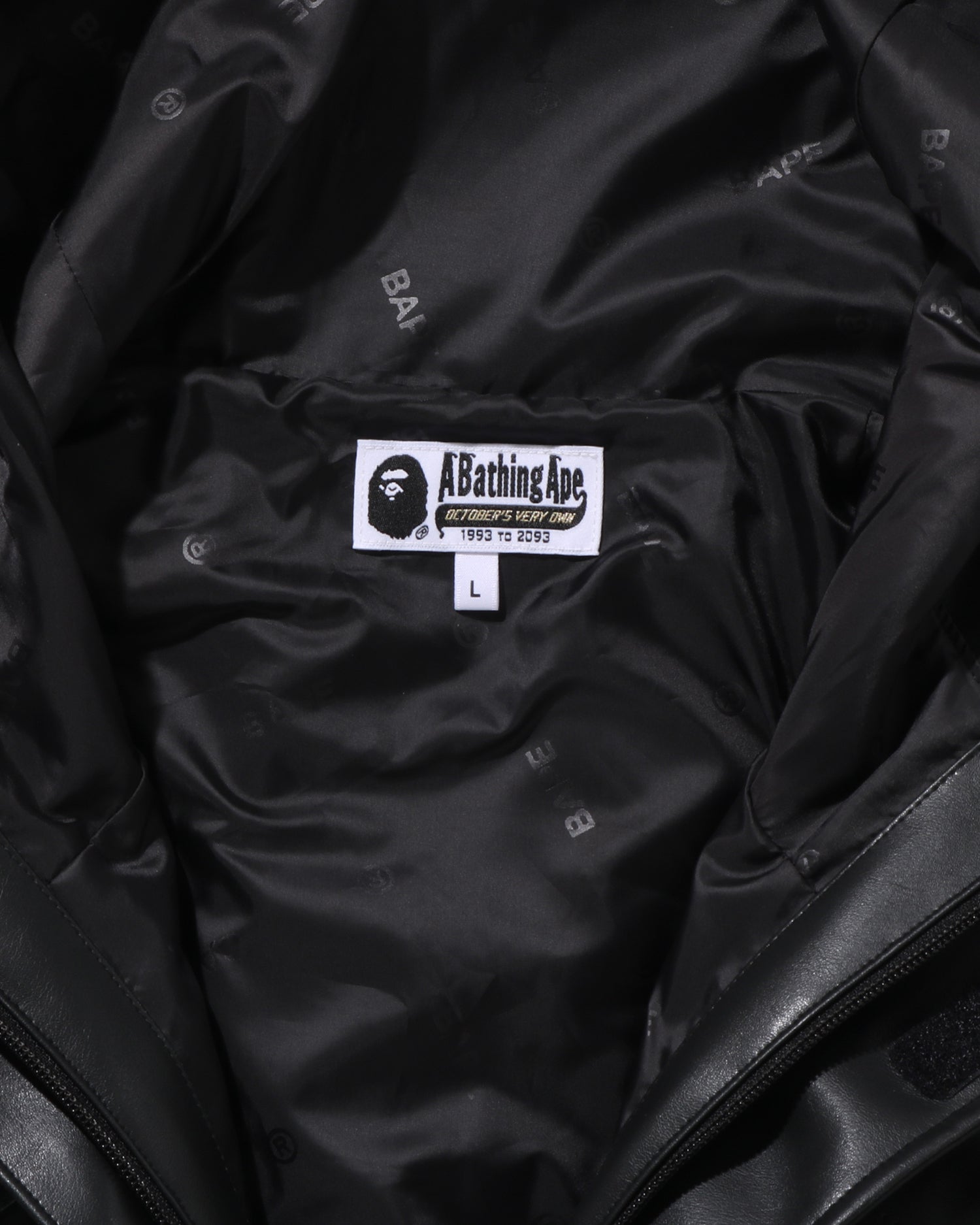 A BATHING APE® BAPE X OVO Leather Snowboard Jacket | Bape official
