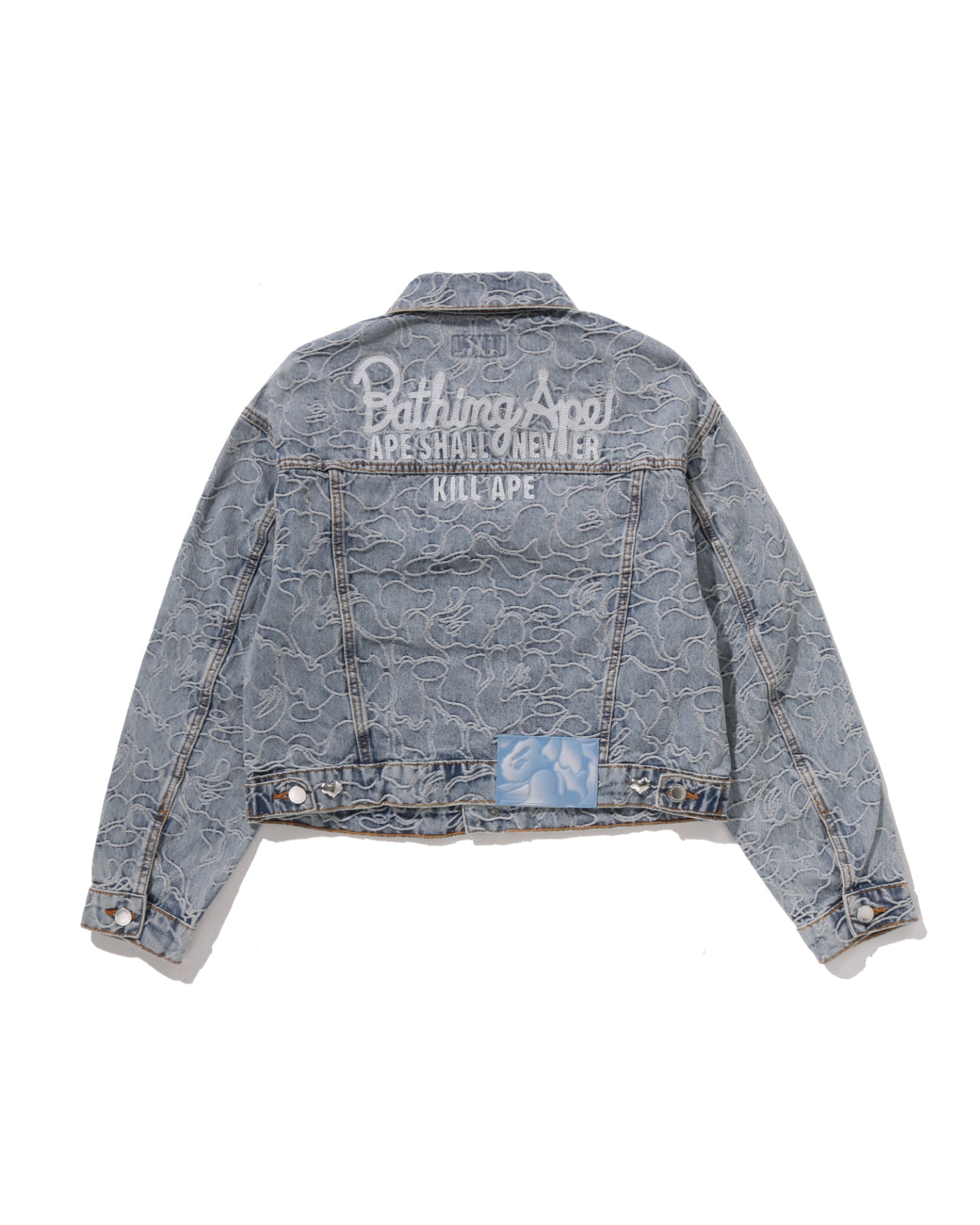 A BATHING APE® Line Camo Cropped Denim Jacket | Bape official