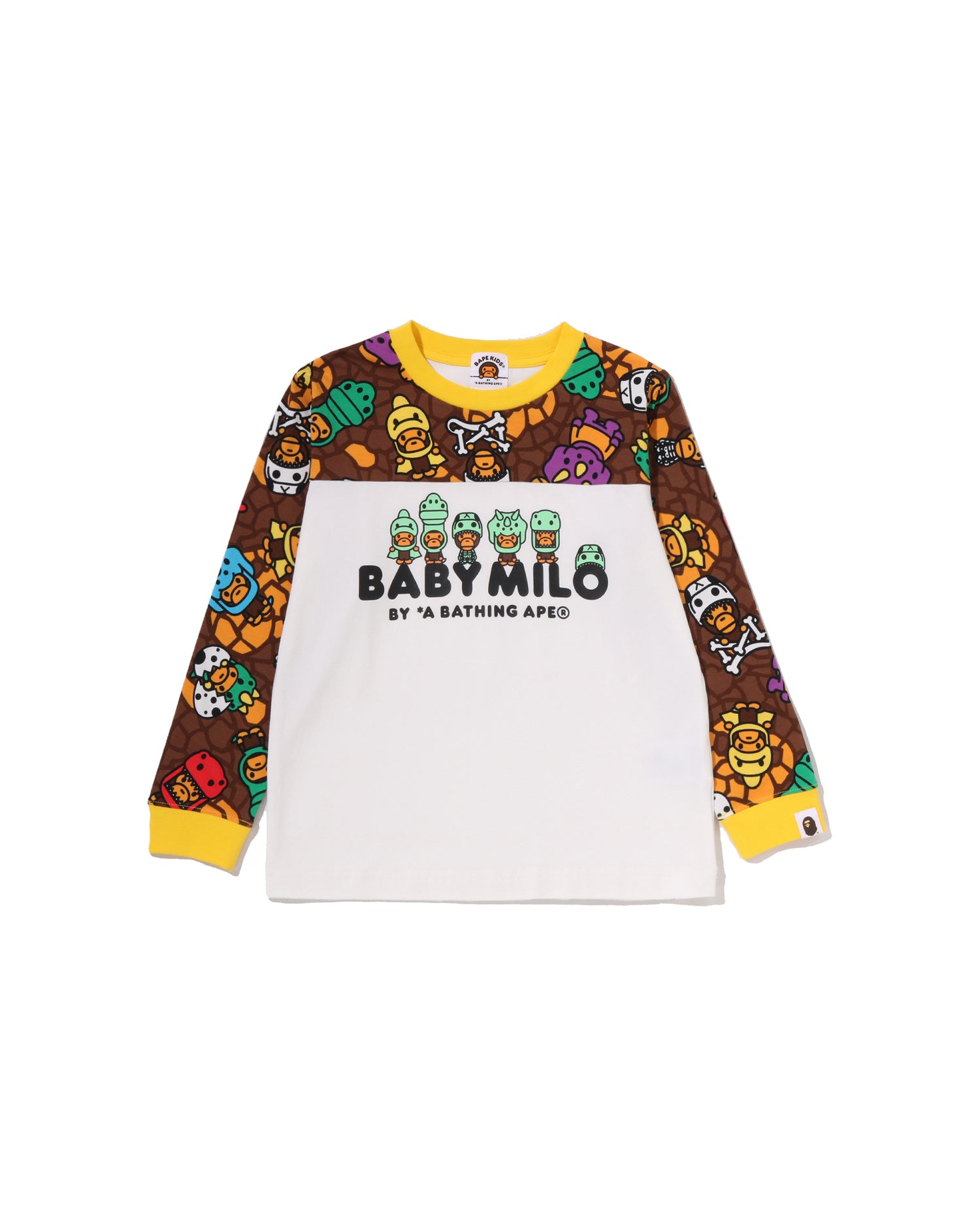 A BATHING APE® Kids Baby Milo Dinosaurs Glow in the Dark Ls Tee