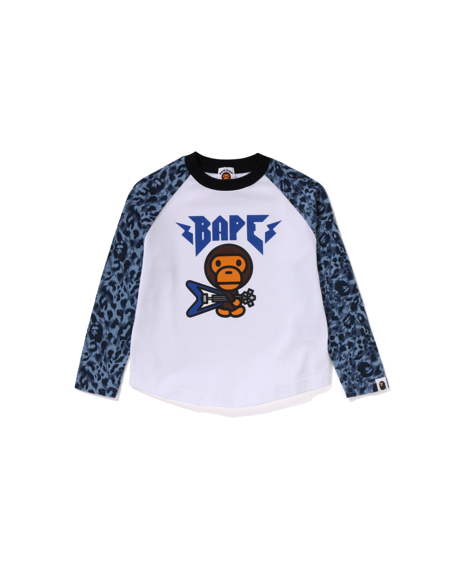 A BATHING APE® Kids Wild Leopard Pattern Baby Milo Raglan Ls