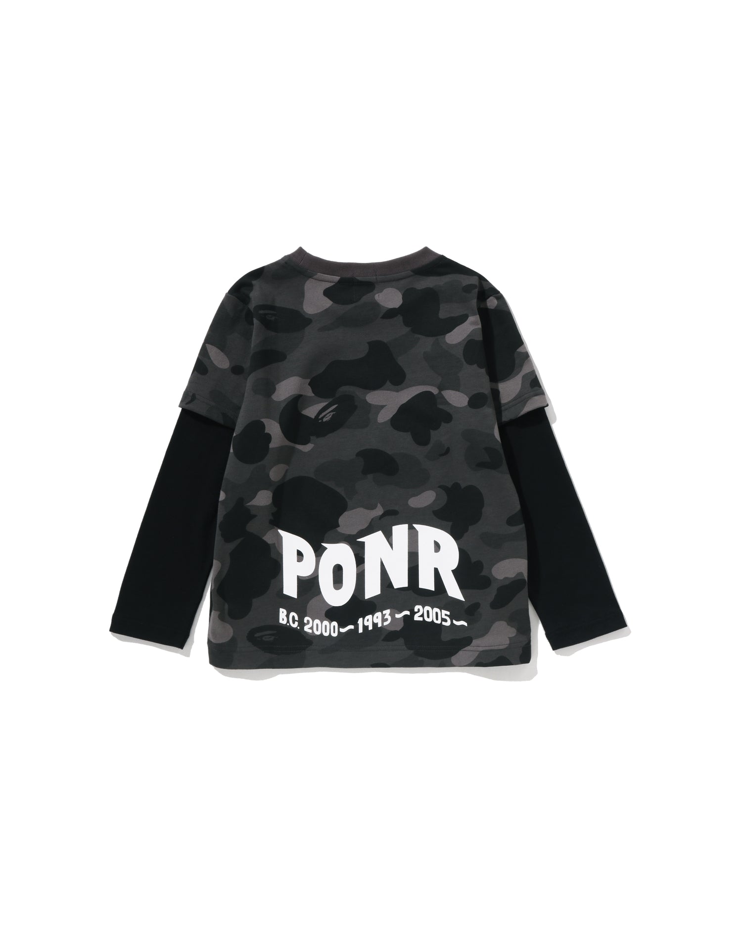 A BATHING APE® Kids Color Camo Shark Layered Long Sleeve Tee
