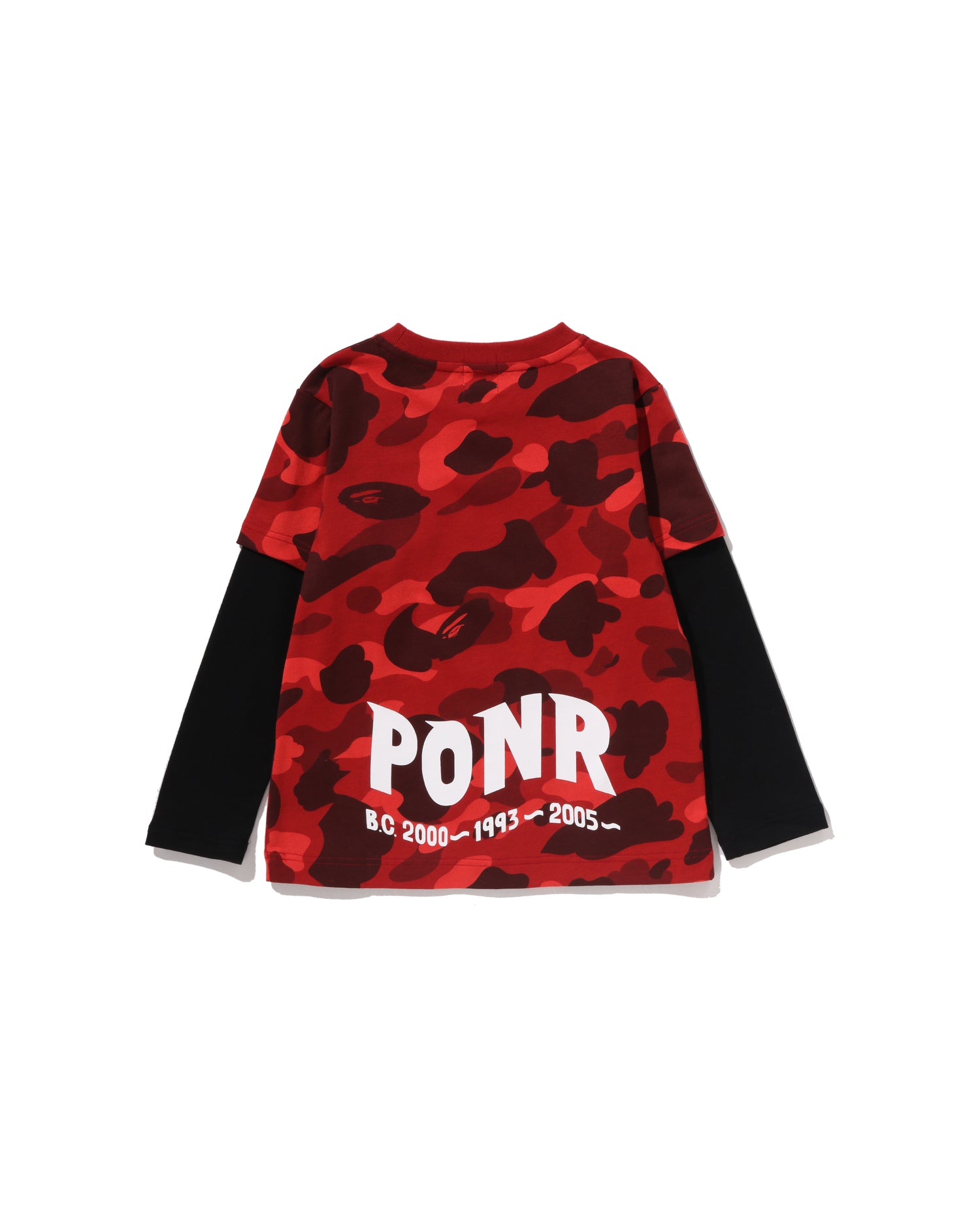 A BATHING APE® Kids Color Camo Shark Layered Long Sleeve Tee