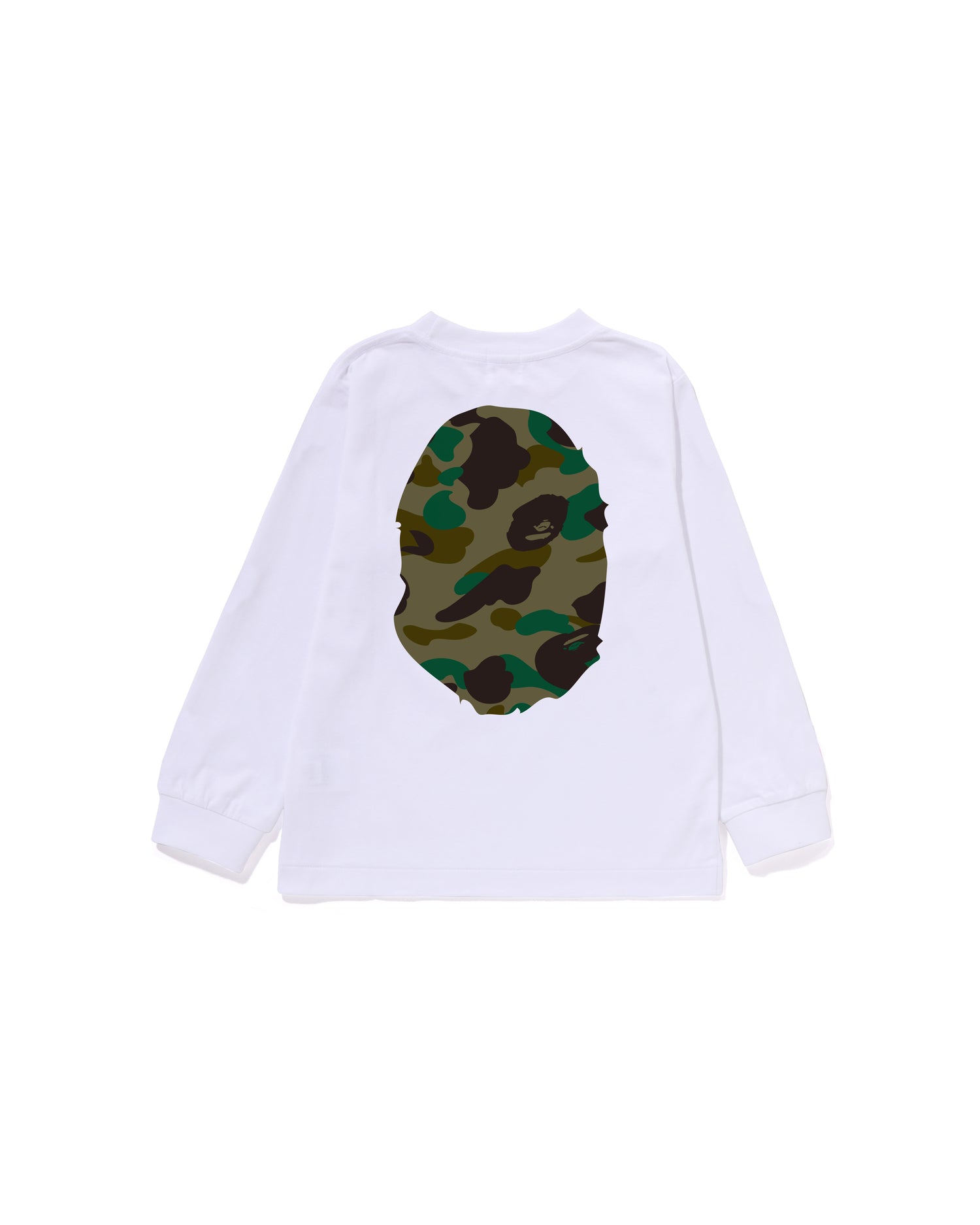 A BATHING APE® Kids 1st Camo Big Ape Head Ls Tee | Bape official