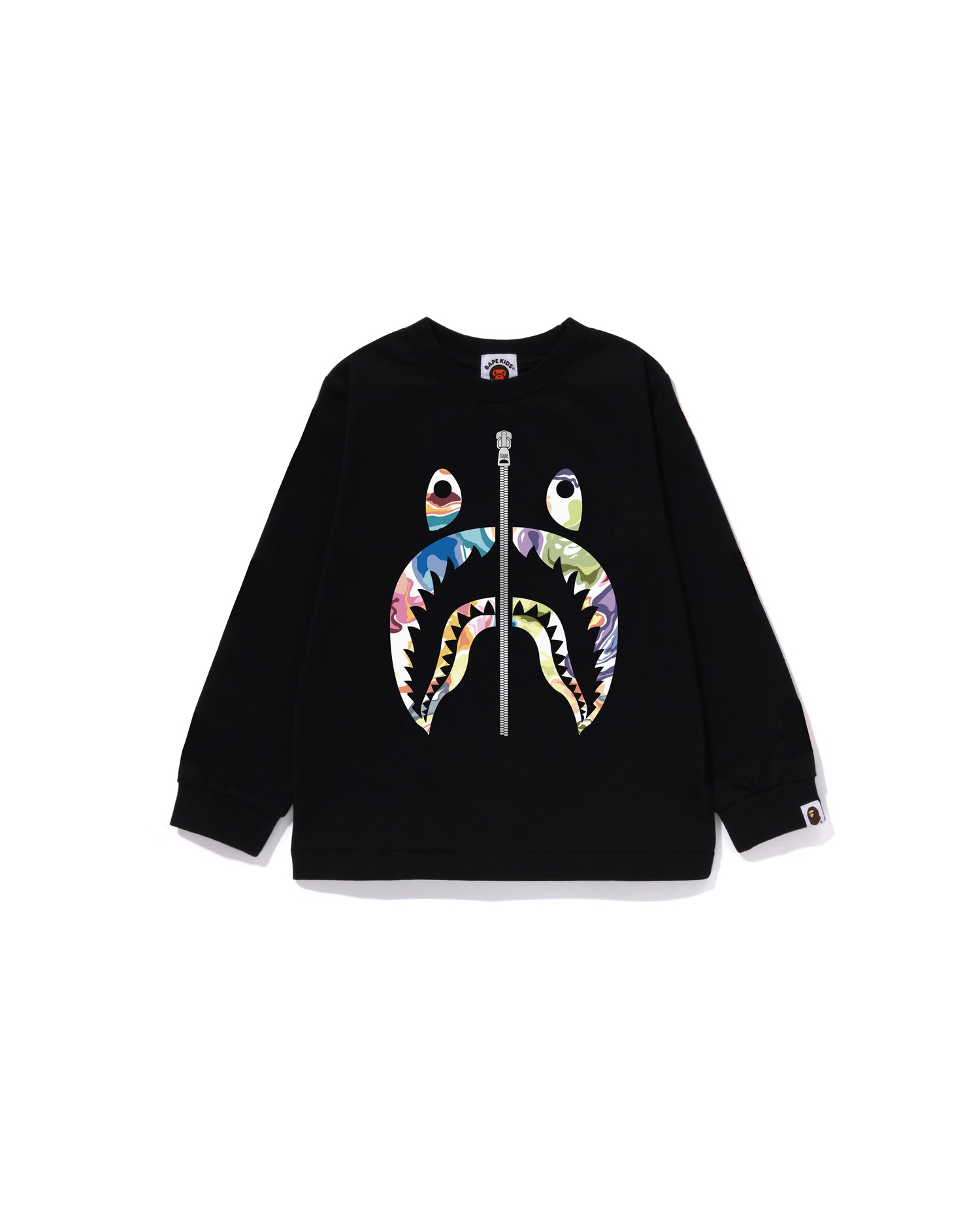 A BATHING APE® Kids Art Camo Shark Ls Tee | Bape official website