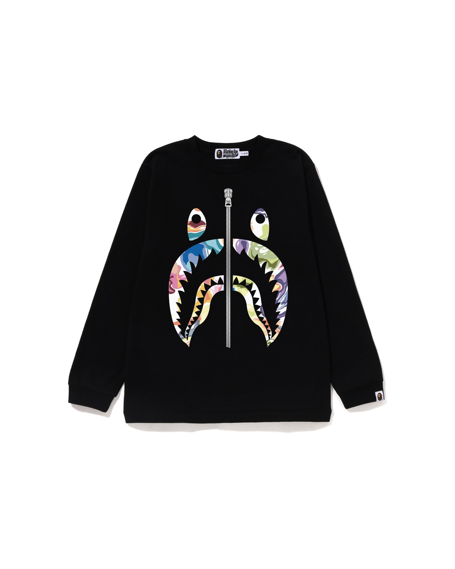 A BATHING APE® Kids Art Camo Shark Ls Tee Jr | Bape official