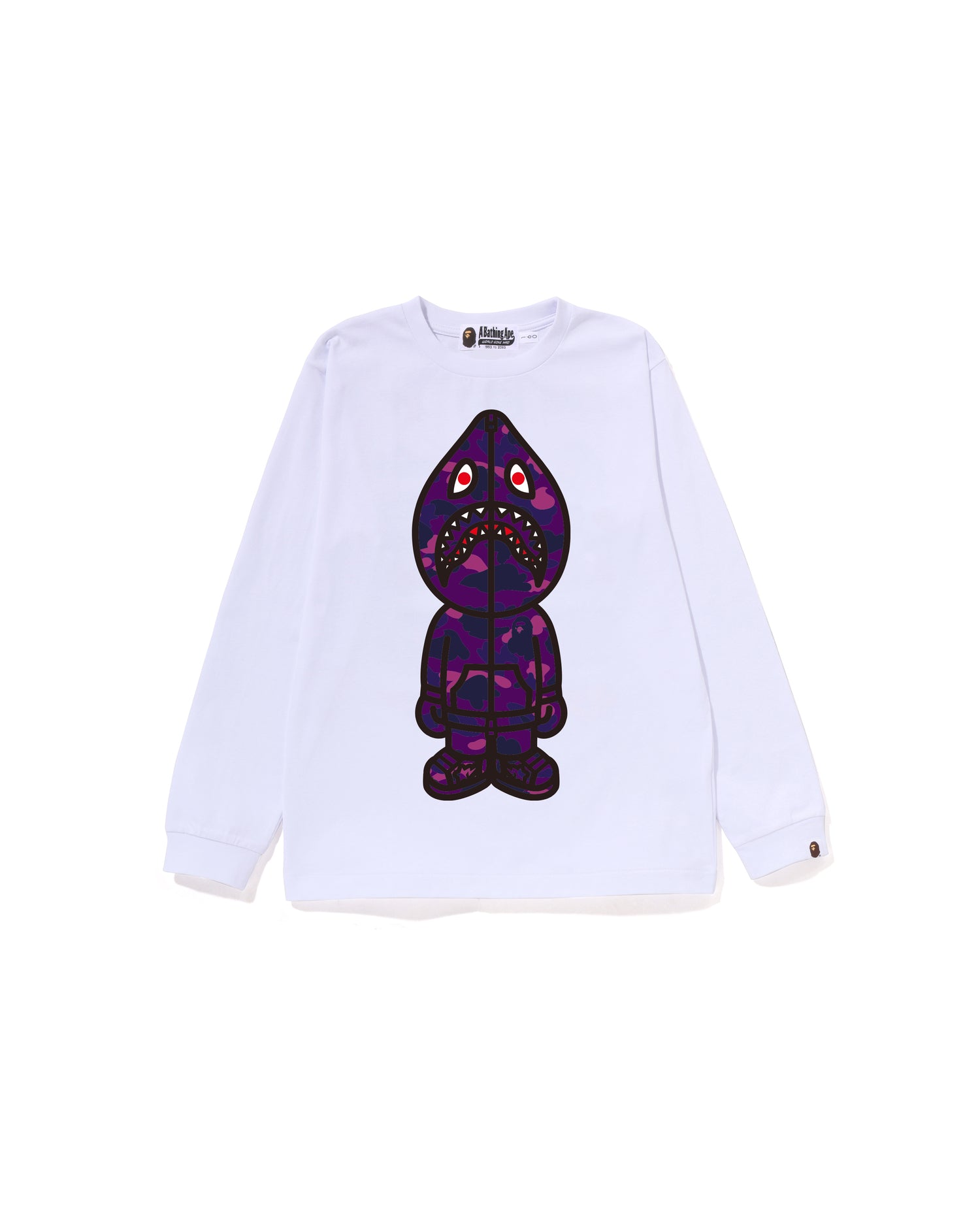 A BATHING APE® Kids Color Camo Shark Seijin Ls Tee Jr | Bape