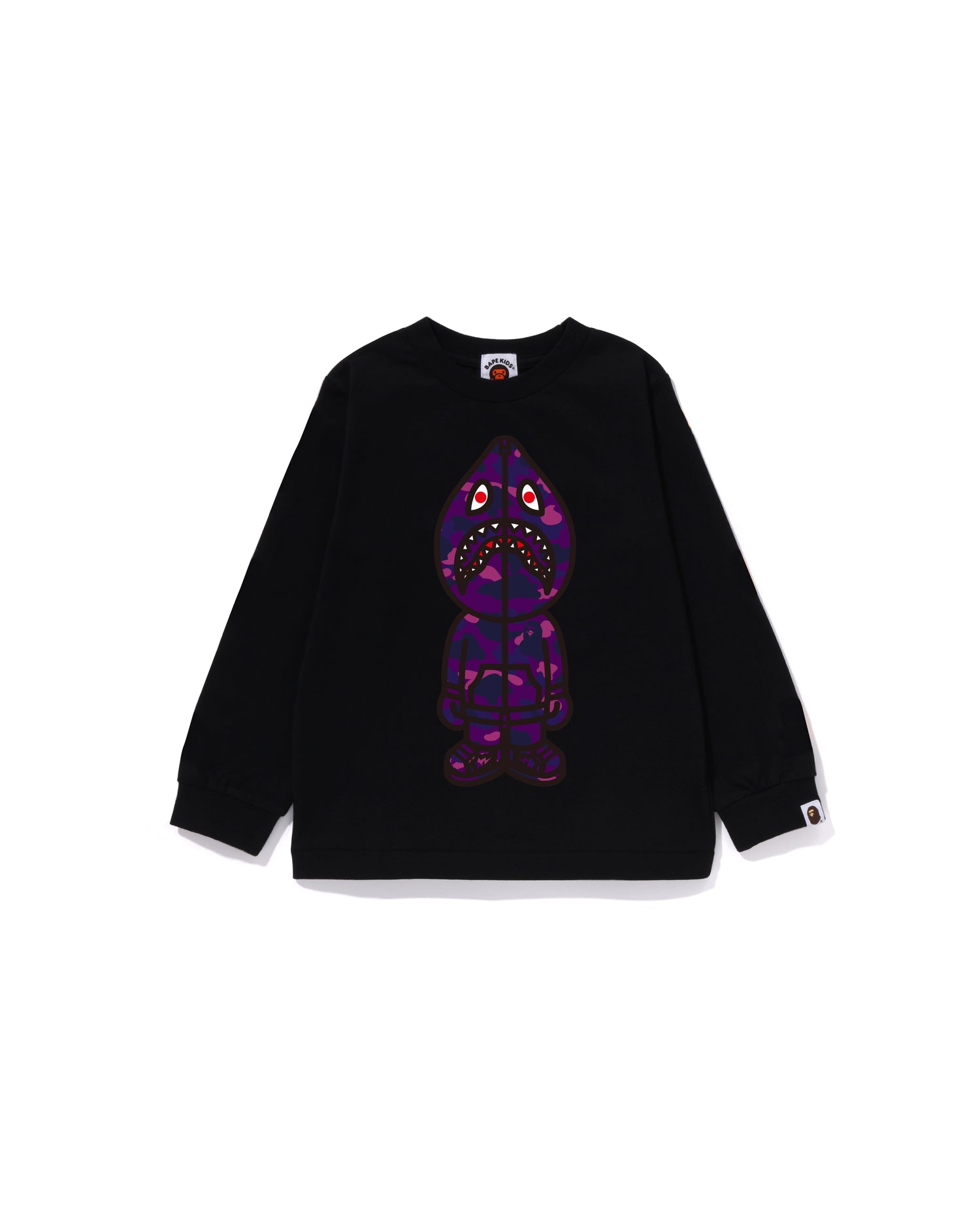 BAPE KIDS カラフルブランケット A BATHING APE® Kids Color Camo Shark Seijin Ls Tee | Bape