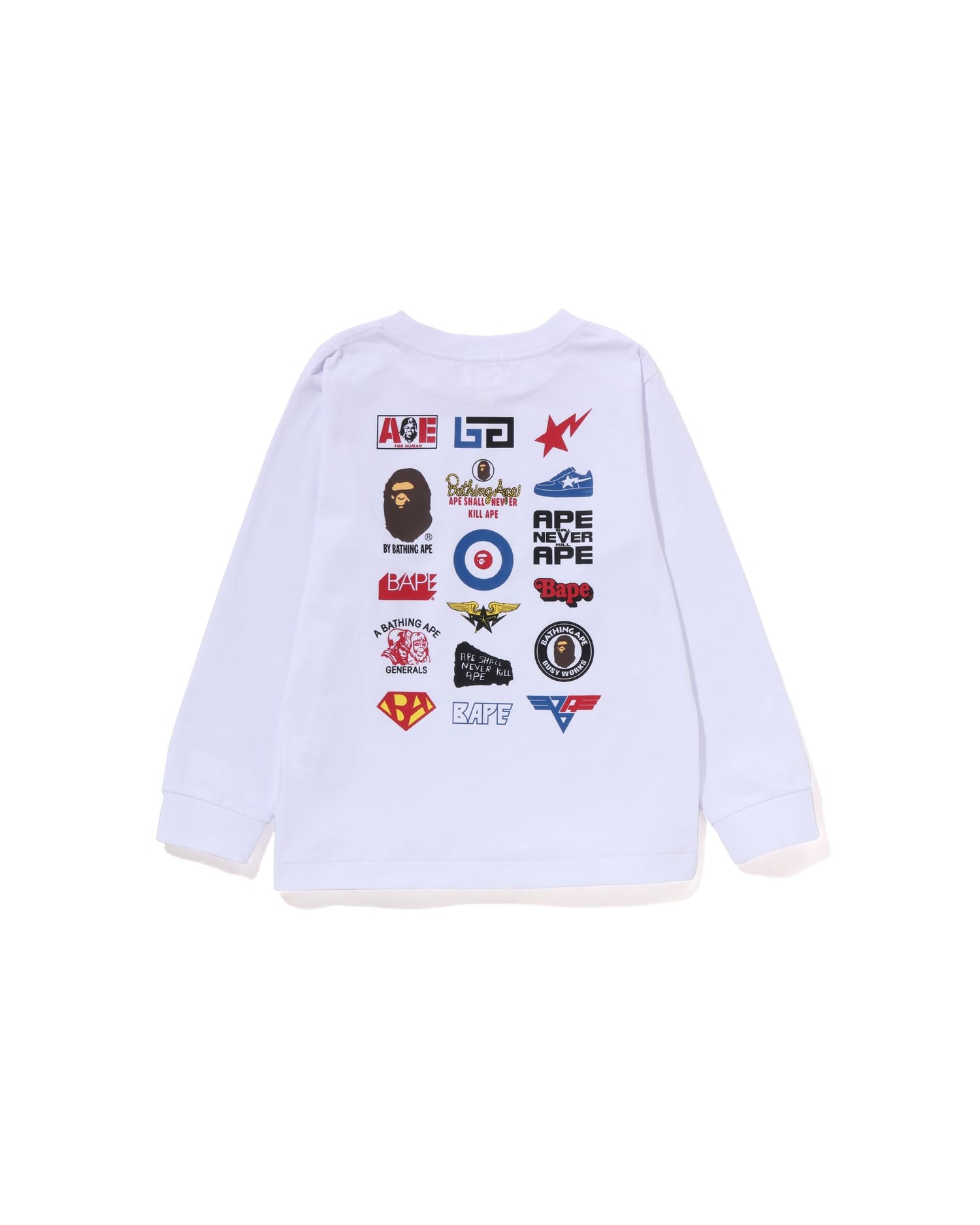 A BATHING APE Kids Multi Logo L S Tee Bape official website INT.BAPE .COM