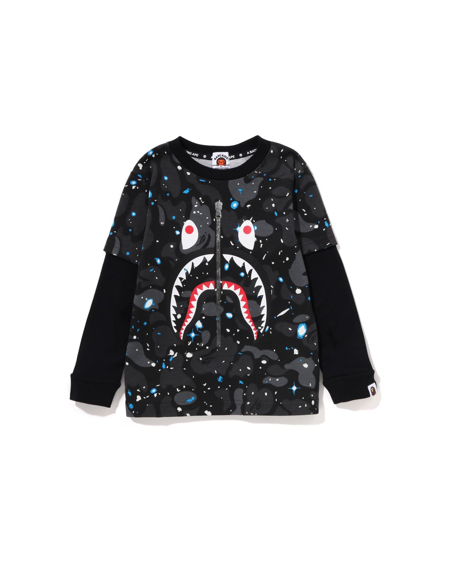 Space Camo Shark Layered L S Tee