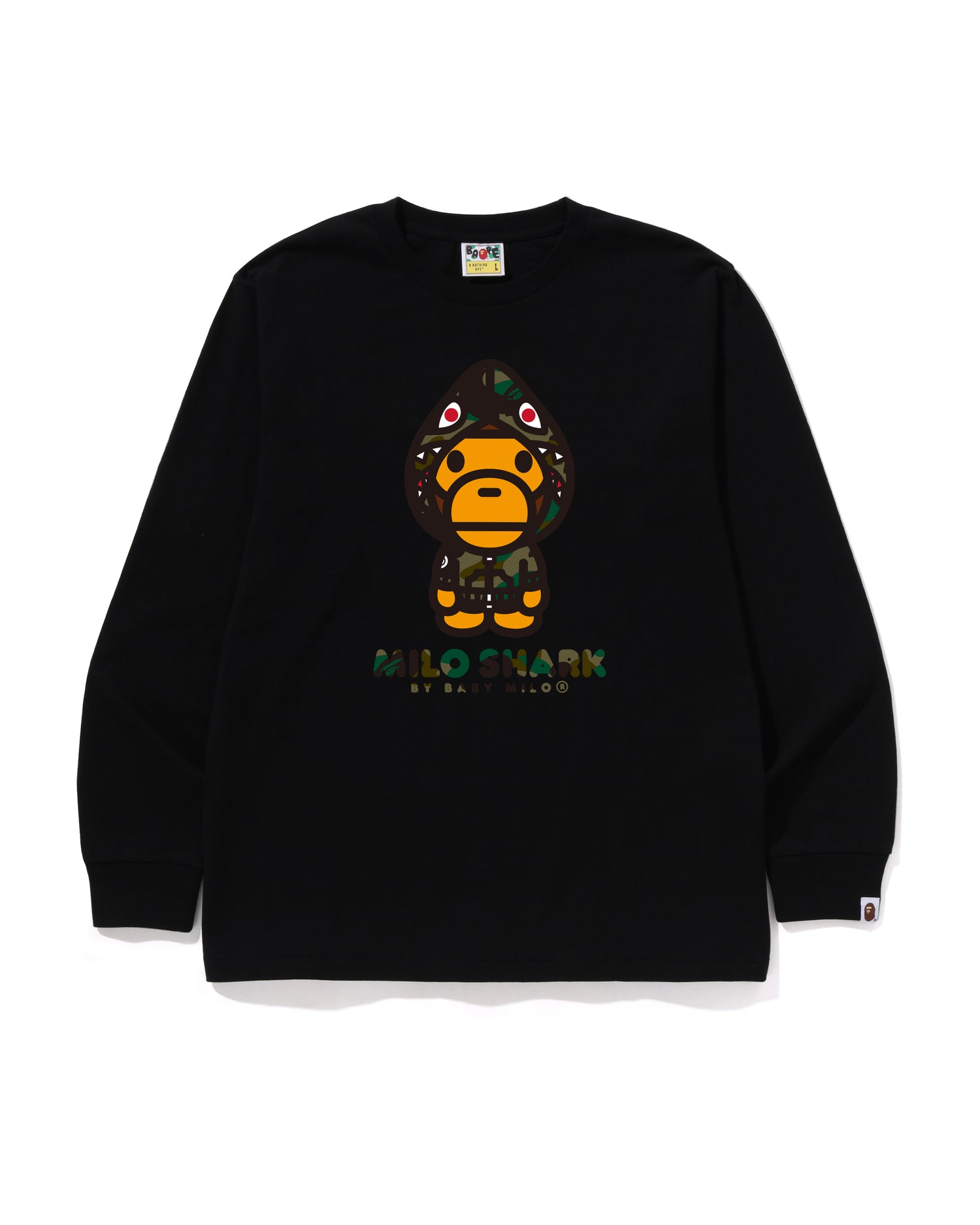 A BATHING APE® 1st Camo Milo Shark Fzh Ls Tee | Bape official