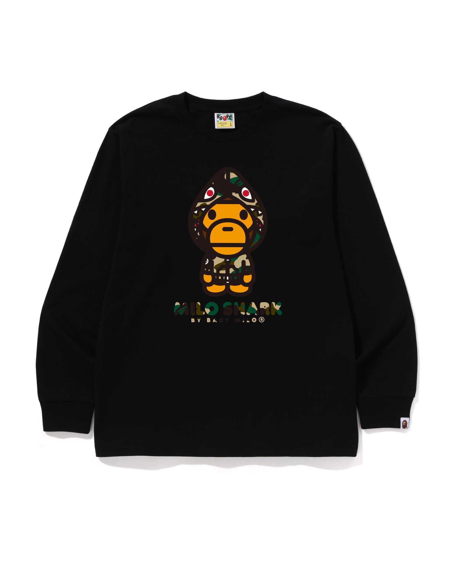 A BATHING APE® 1st Camo Milo Shark Fzh Ls Tee | Bape official