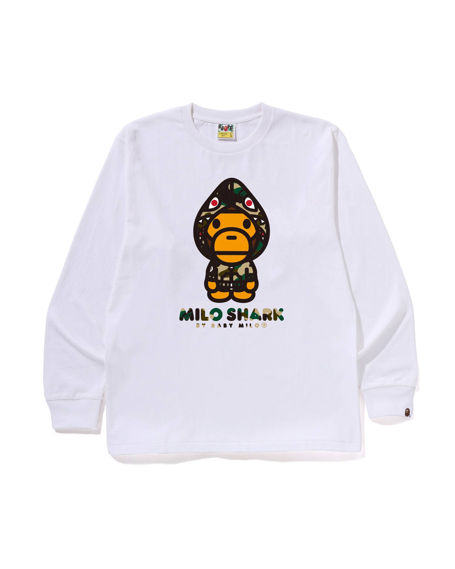 A BATHING APE® 1st Camo Milo Shark Fzh Ls Tee | Bape official