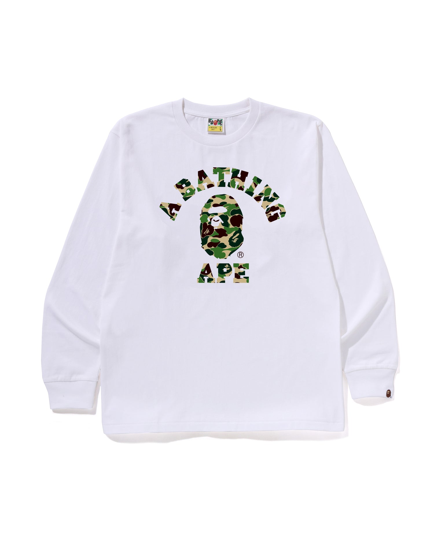 トップス BATHING APE ABC CAMO COLLEGE LS TEE A BATHING APE® Abc Camo College Ls Tee | Bape official