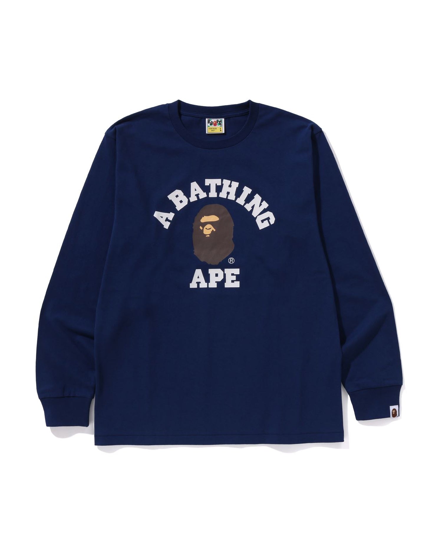 Popular Bape Striped College Long Sleeve Shirt size 2XL